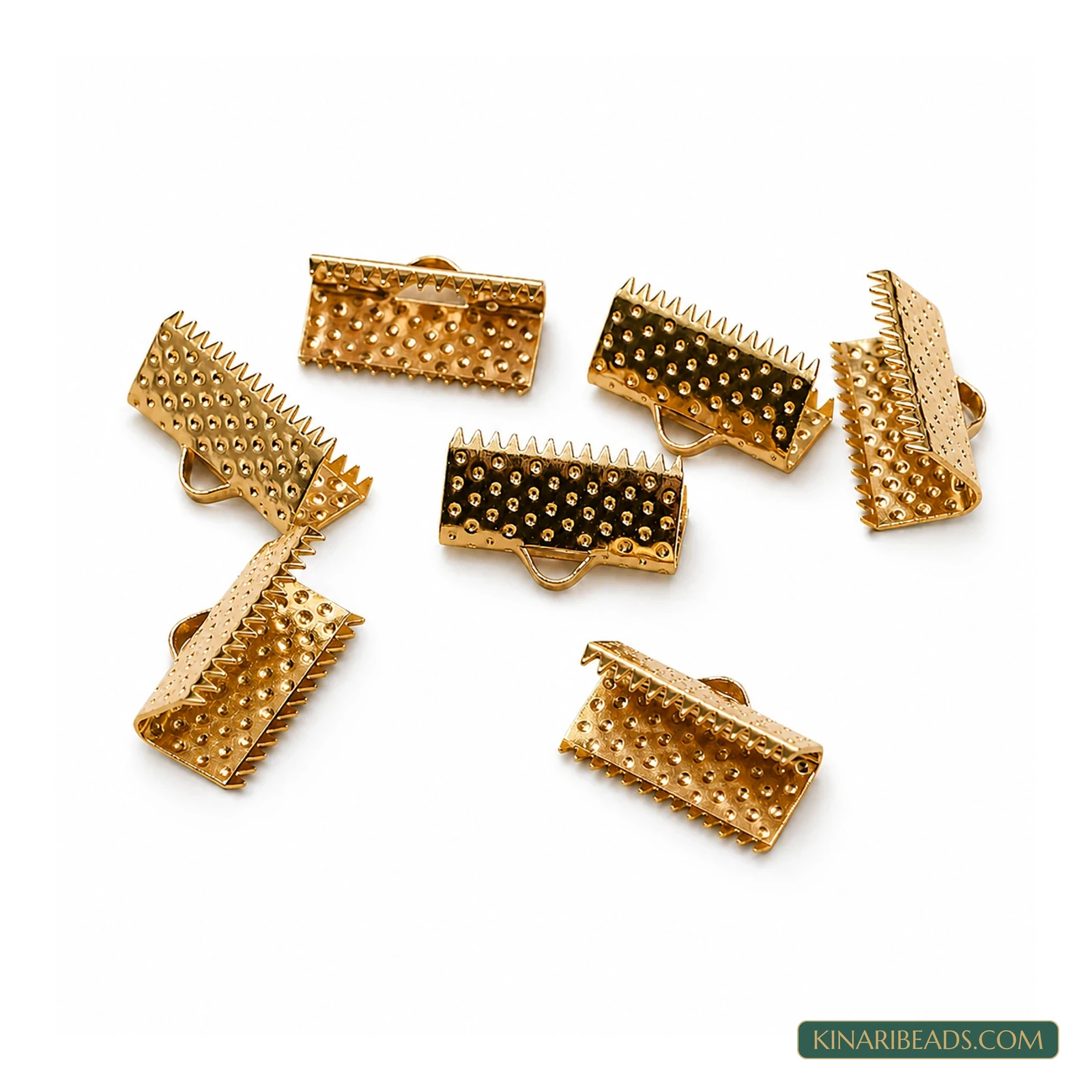Golden Ribbon Clamp Ends – 16mm, 50g
