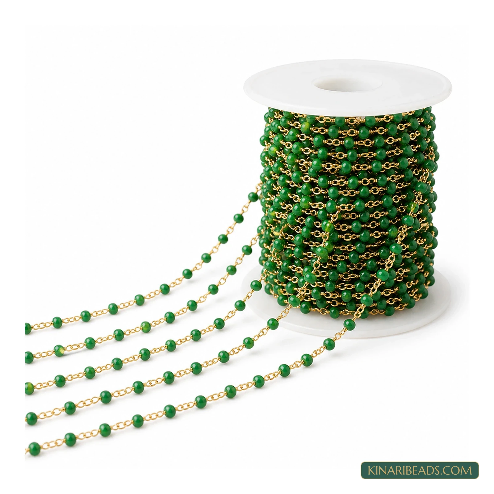 Green Glass Beaded Jewellery Chain