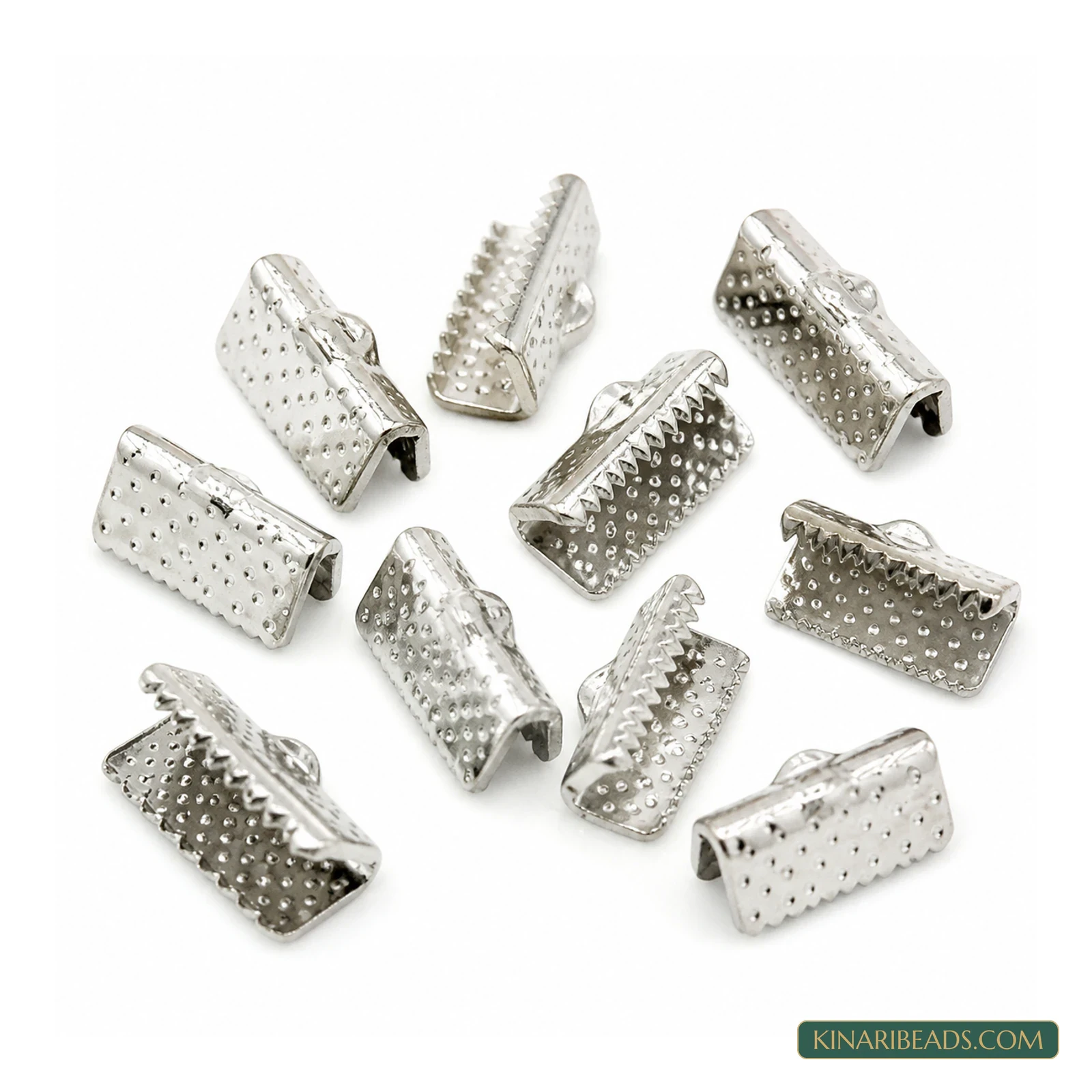 Gunmetal Ribbon Clamp Ends – 7×13mm