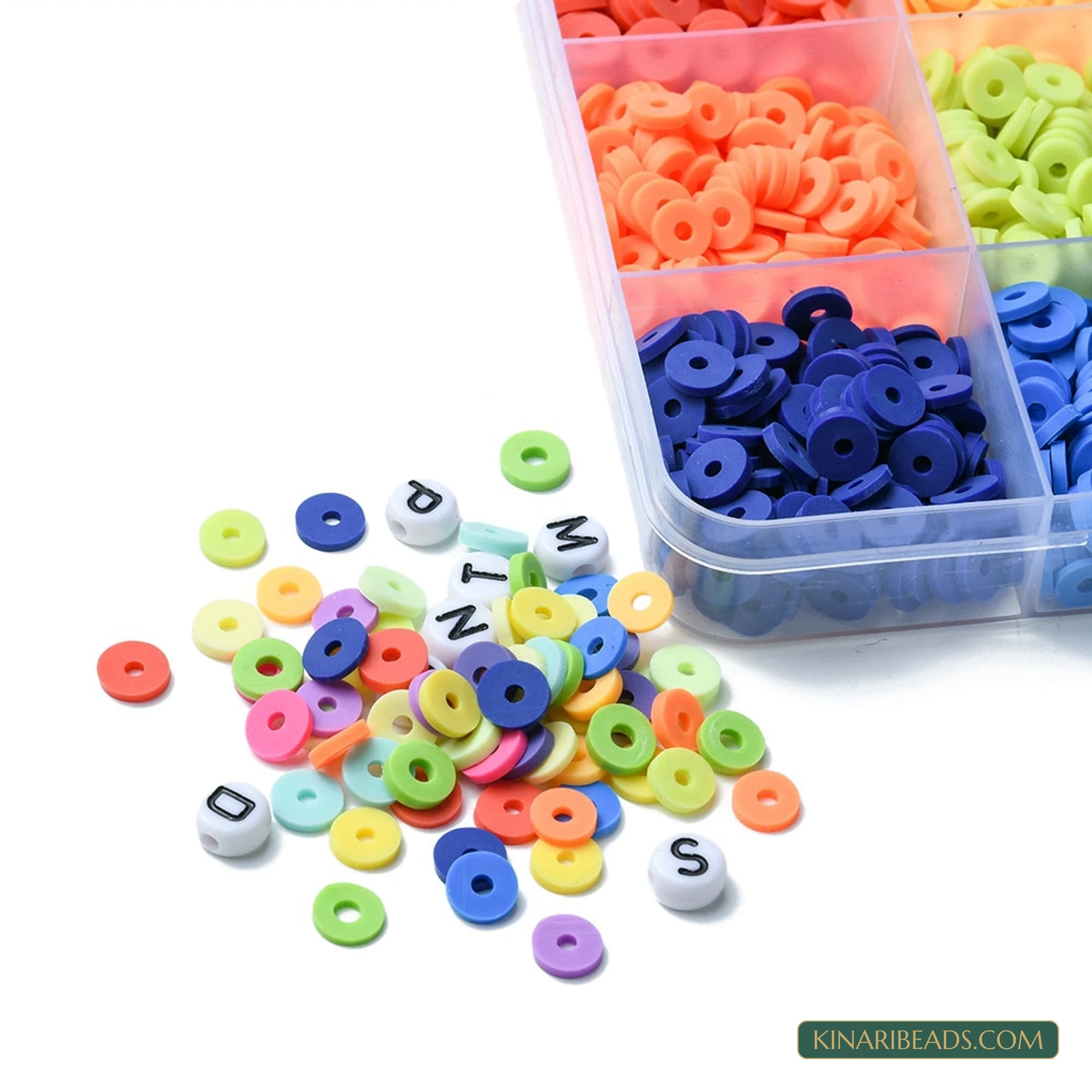 Heishi & Letter Beads Word Bracelet Making Kit with Thread & Tweezers product image
