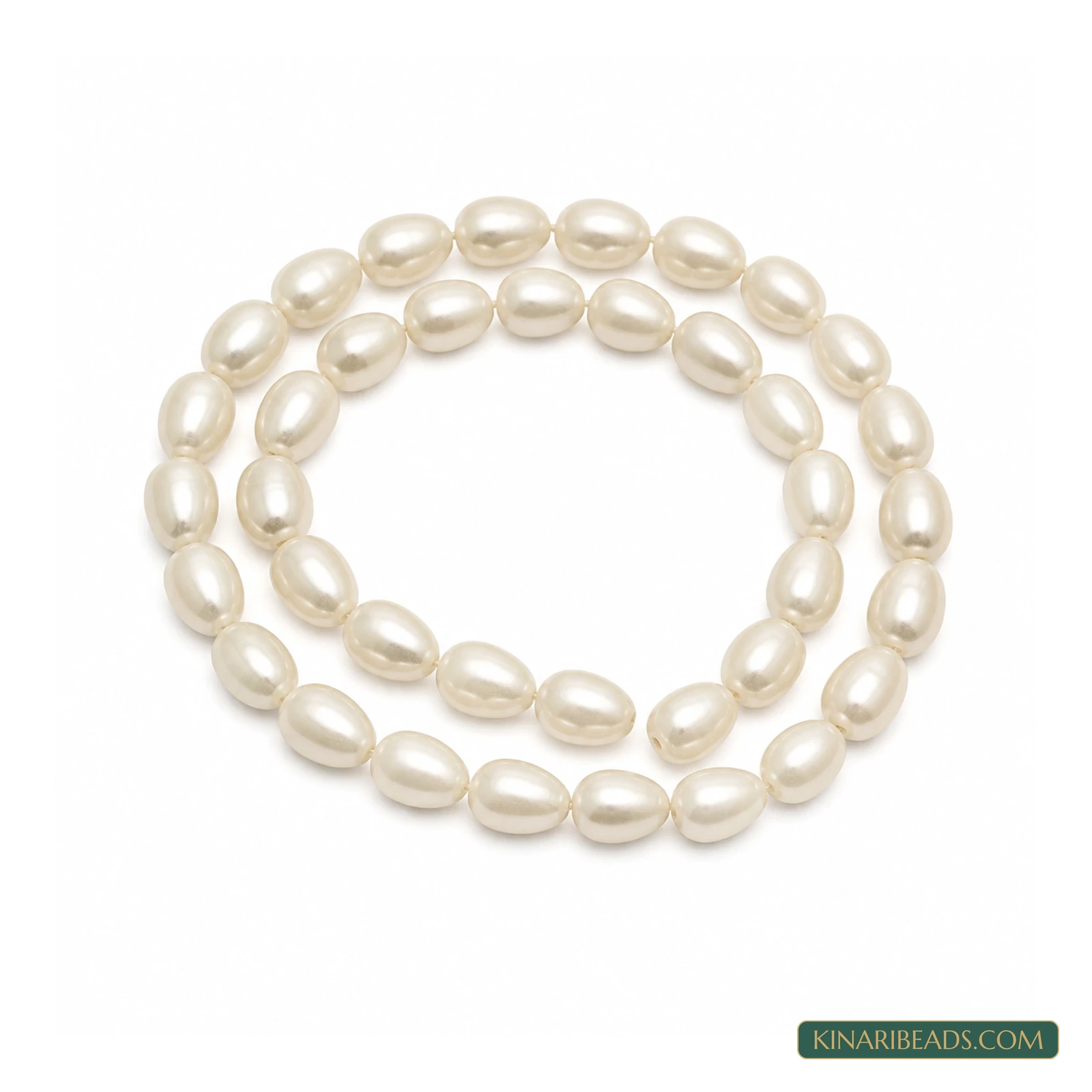 Ivory Drop Glass Pearl Beads – Multiple Sizes, 1 String product image