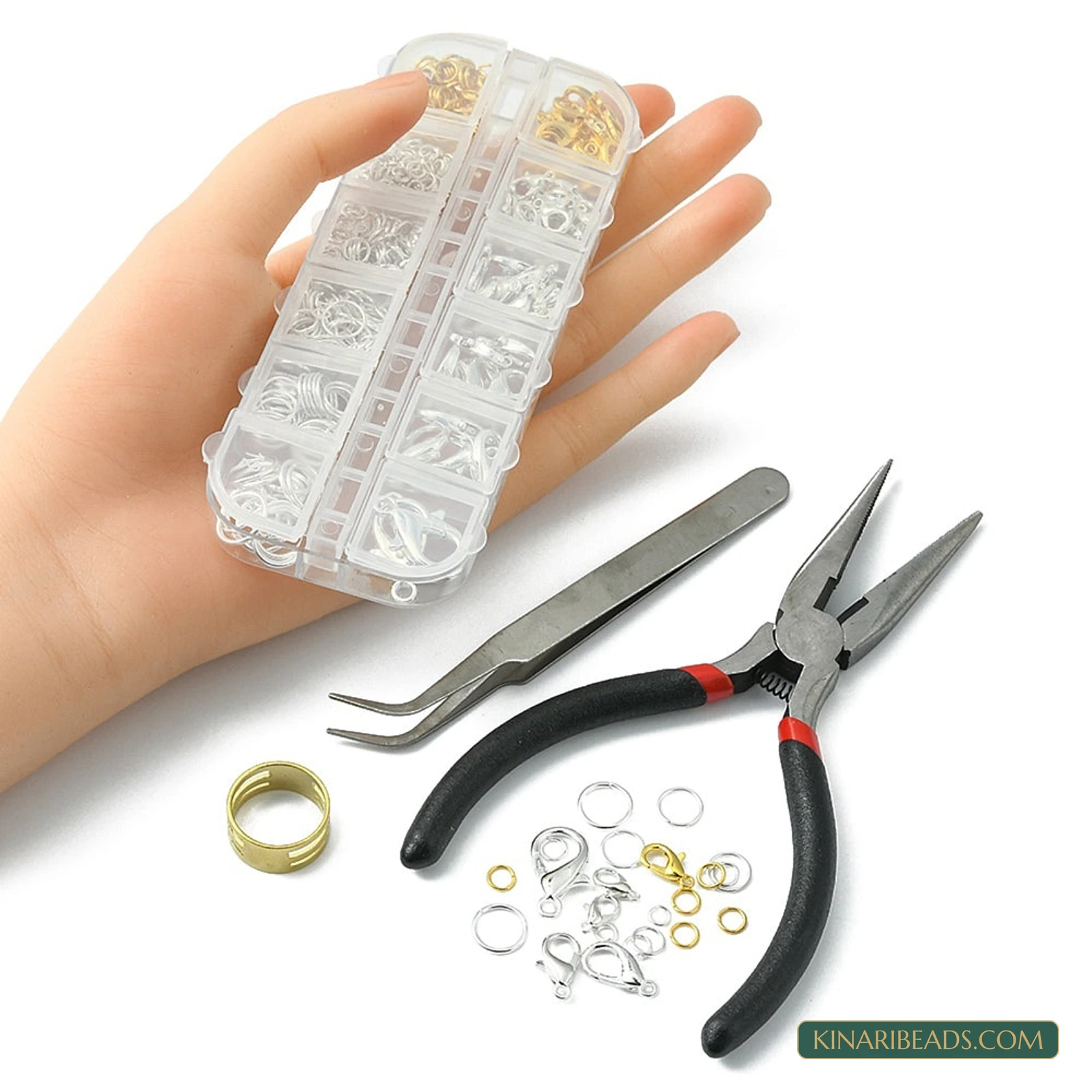 Lobster Clasps, Jump Rings & Pliers Jewellery Findings Kit – 1 or 5 Sets product image