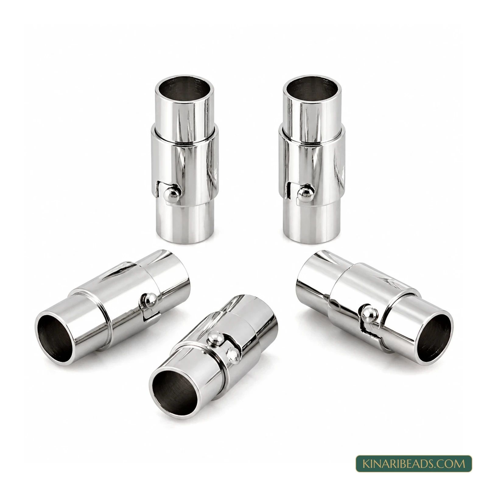Magnetic Jewellery Clasp Connectors Leather Cord Connectors Silver-Tone – 5 Pcs product image