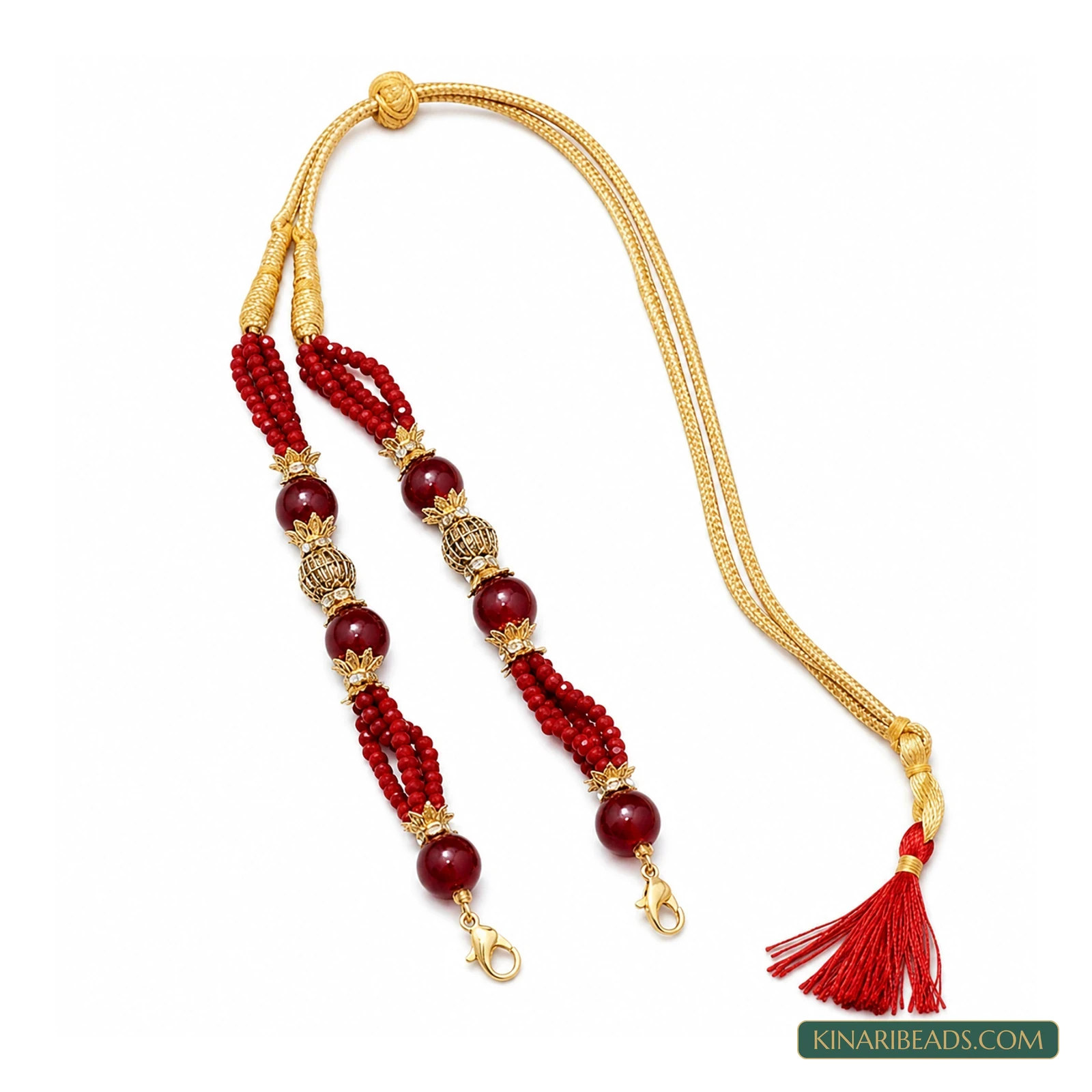 Maroon and Black Crystal Necklace Dori
