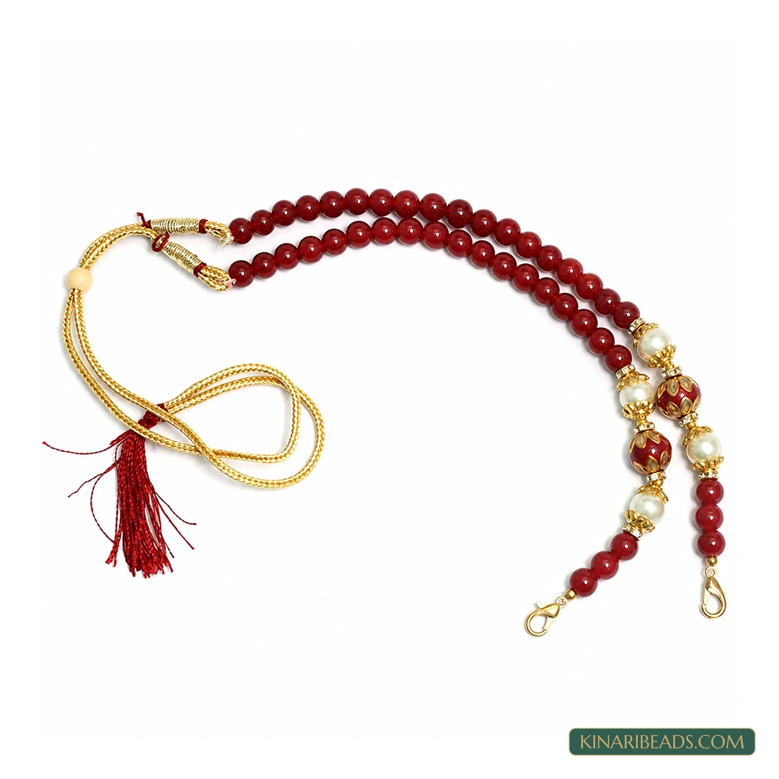Meenakari Beaded Necklace Dori - Red colour