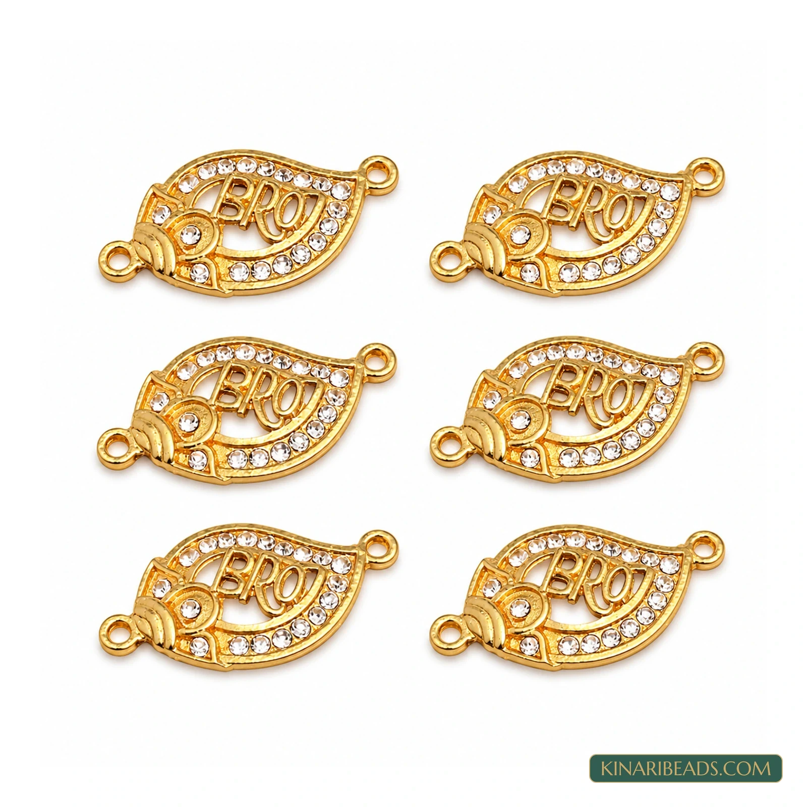 Meenakari BRO Rakhi Connectors – 30x15mm, 6 Pack