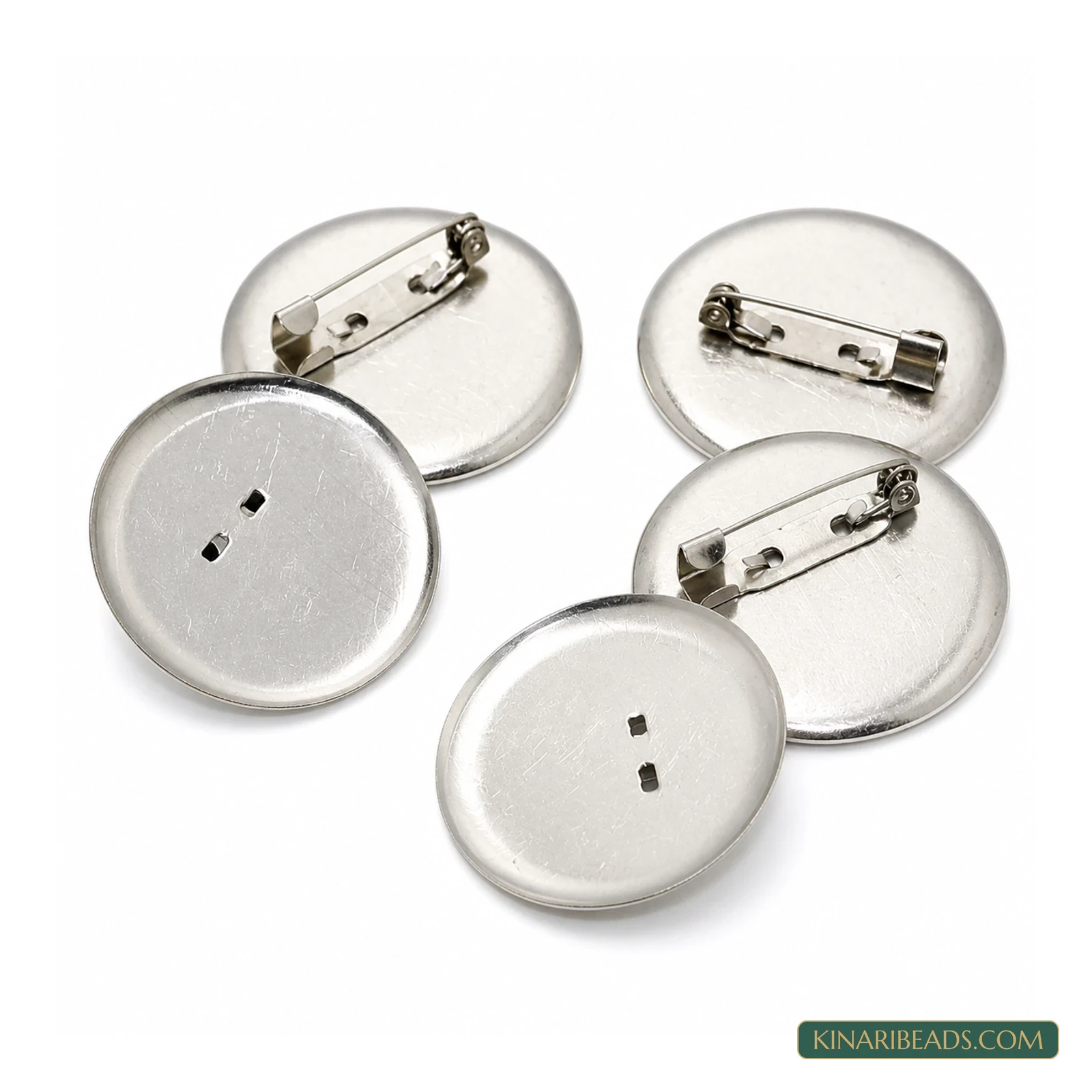 Metal Brooch Pin Base Fittings – 20 Pack