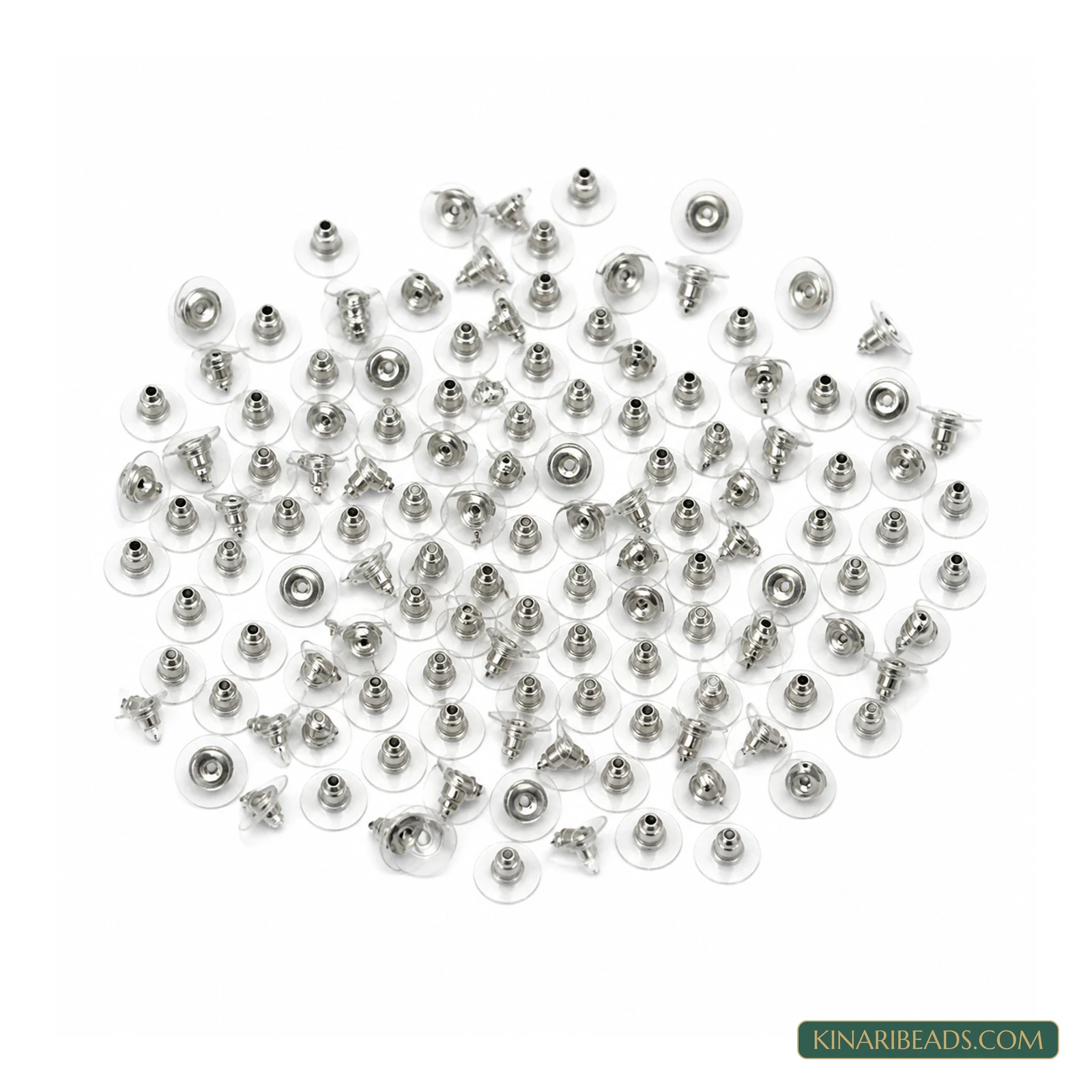 Metal Earring Back Stoppers – 10x7mm, 200 Pack