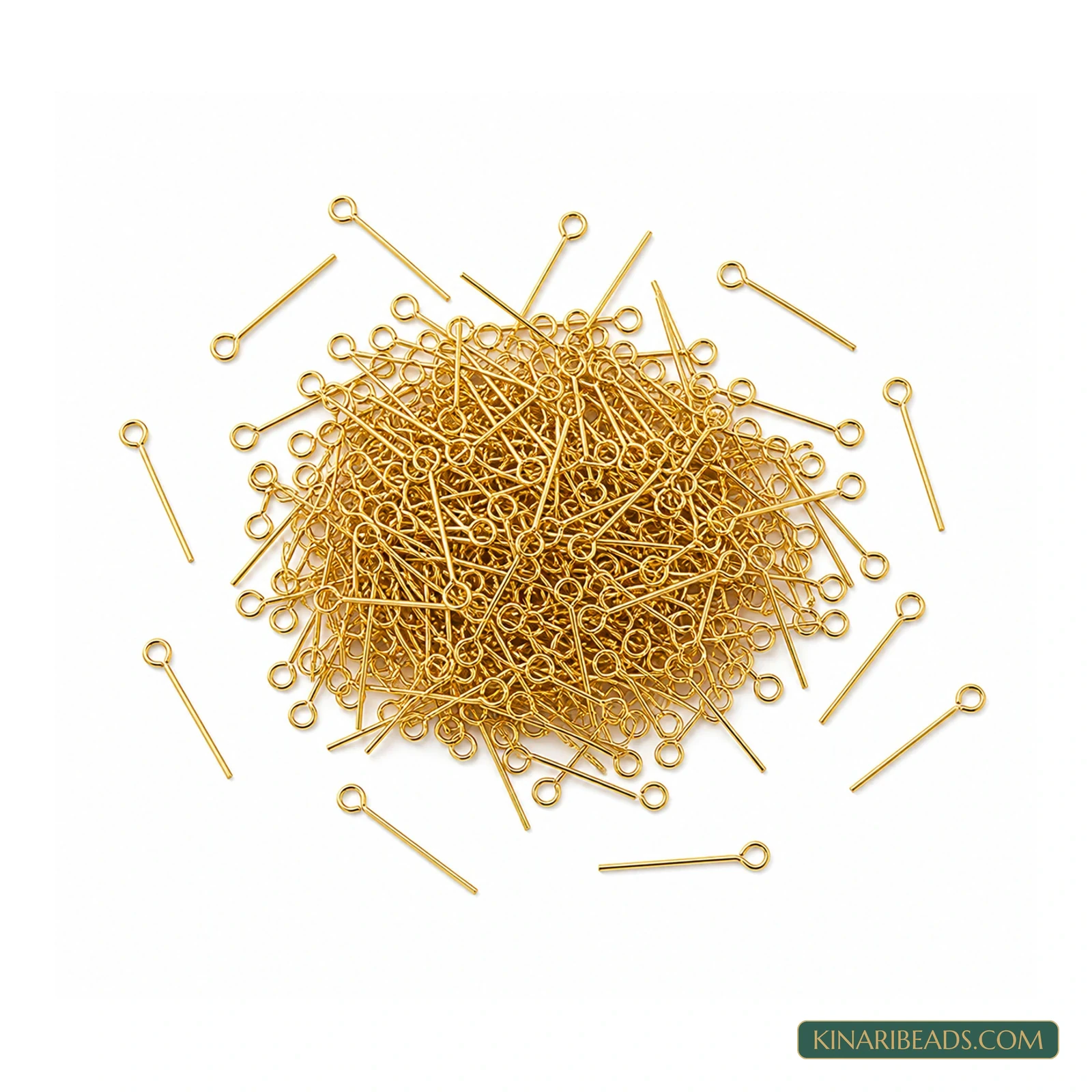 Metal Eye Pins 35mm – 100g Pack - Golden colour