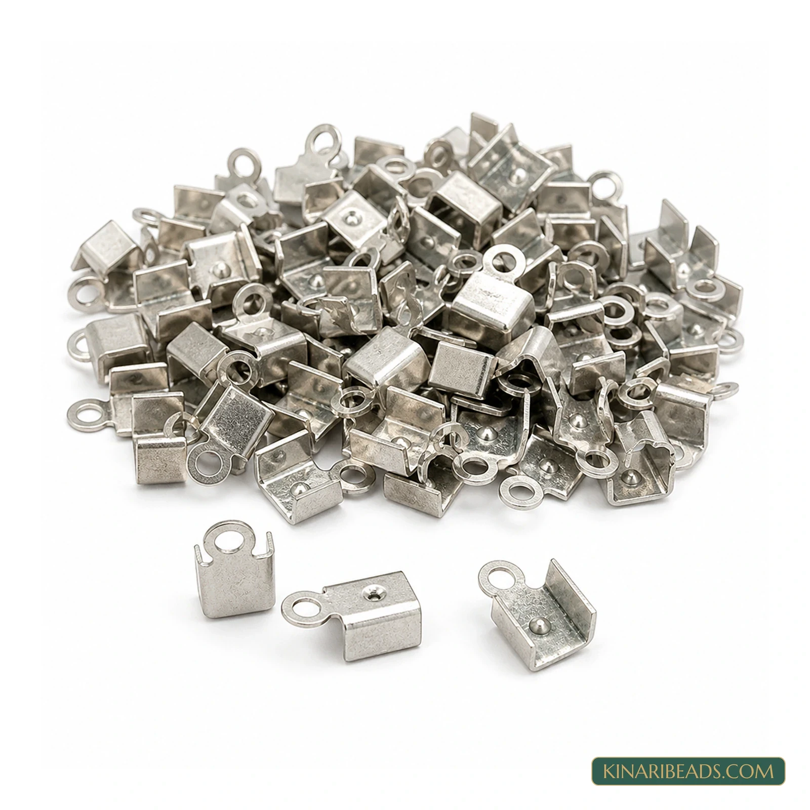 Metal Fold-Over Cord End Clasps – 3×6mm product image