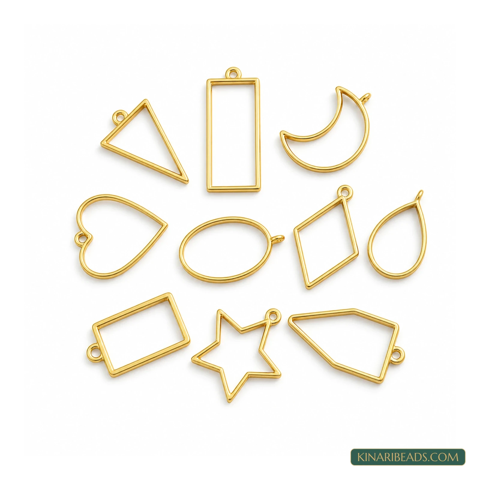 Mixed Flower Open Back Resin Bezel Frames – Silver and Gold product image