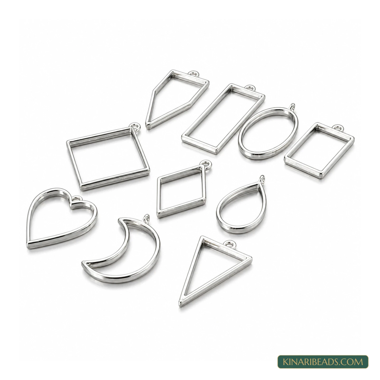 Mixed Flower Open Back Resin Bezel Frames – Silver and Gold product image