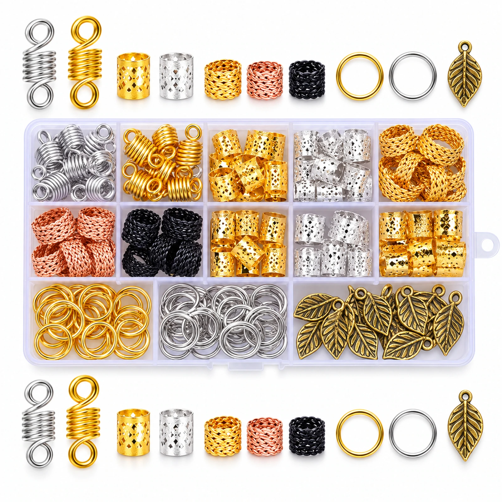 Mixed-Metal Hair Braid & Dreadlock Accessories Kit