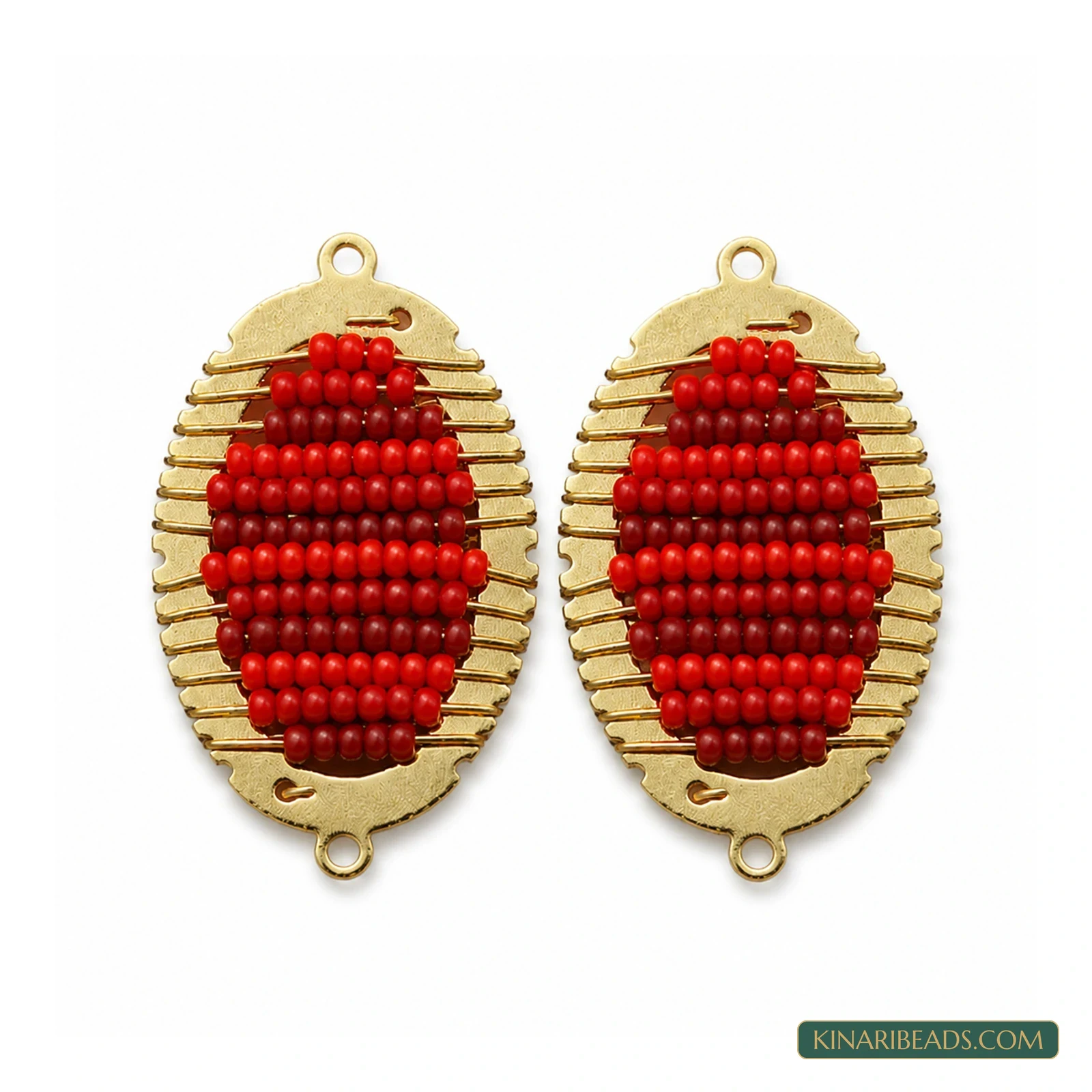 Miyuki Beaded Oval Connectors – 34x20mm, 2 Pack