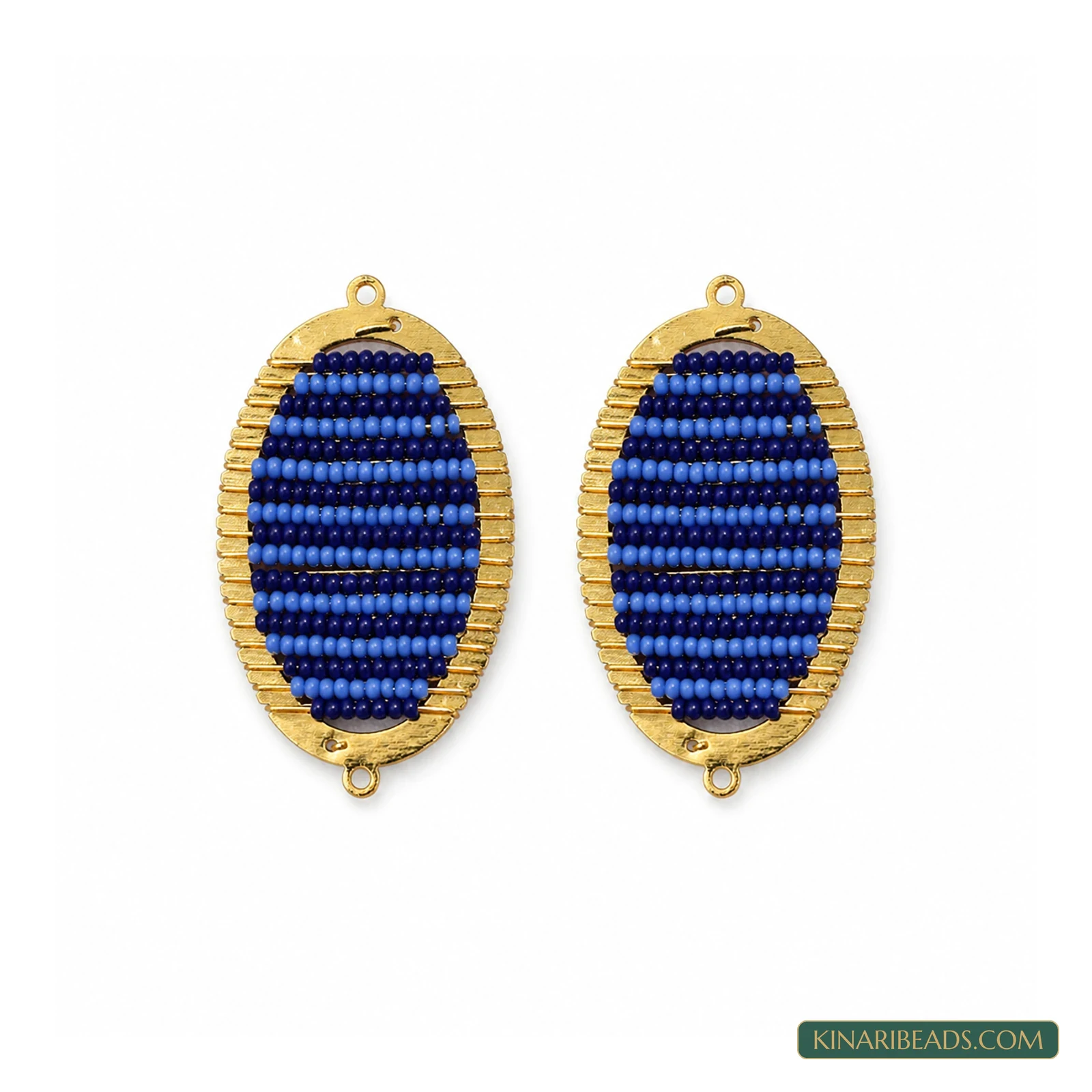 Miyuki Beaded Oval Earring Connectors – 48x28mm, 2 Pack