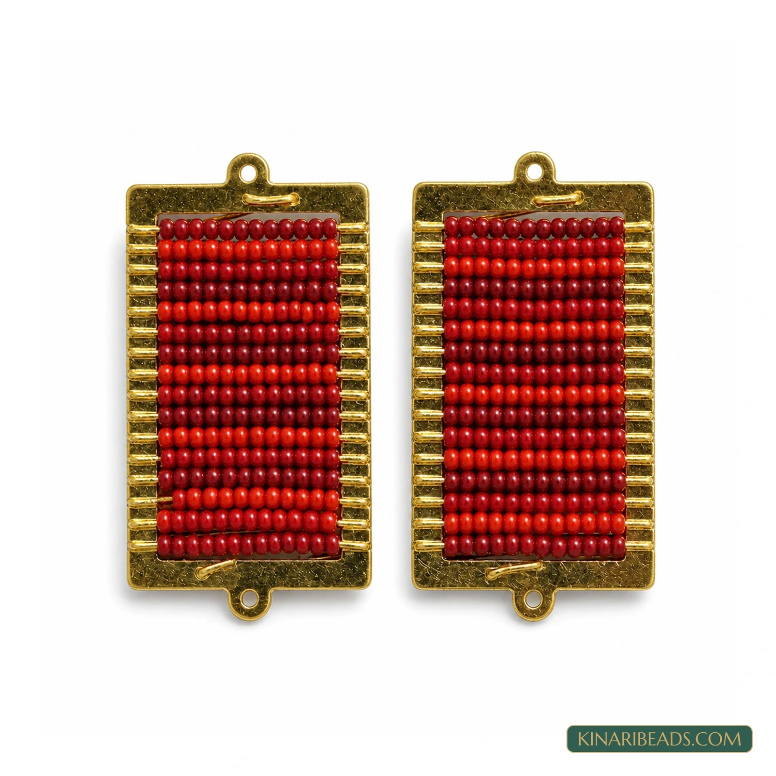 Miyuki Beaded Rectangle Connectors – 48x24mm, 2 Pack