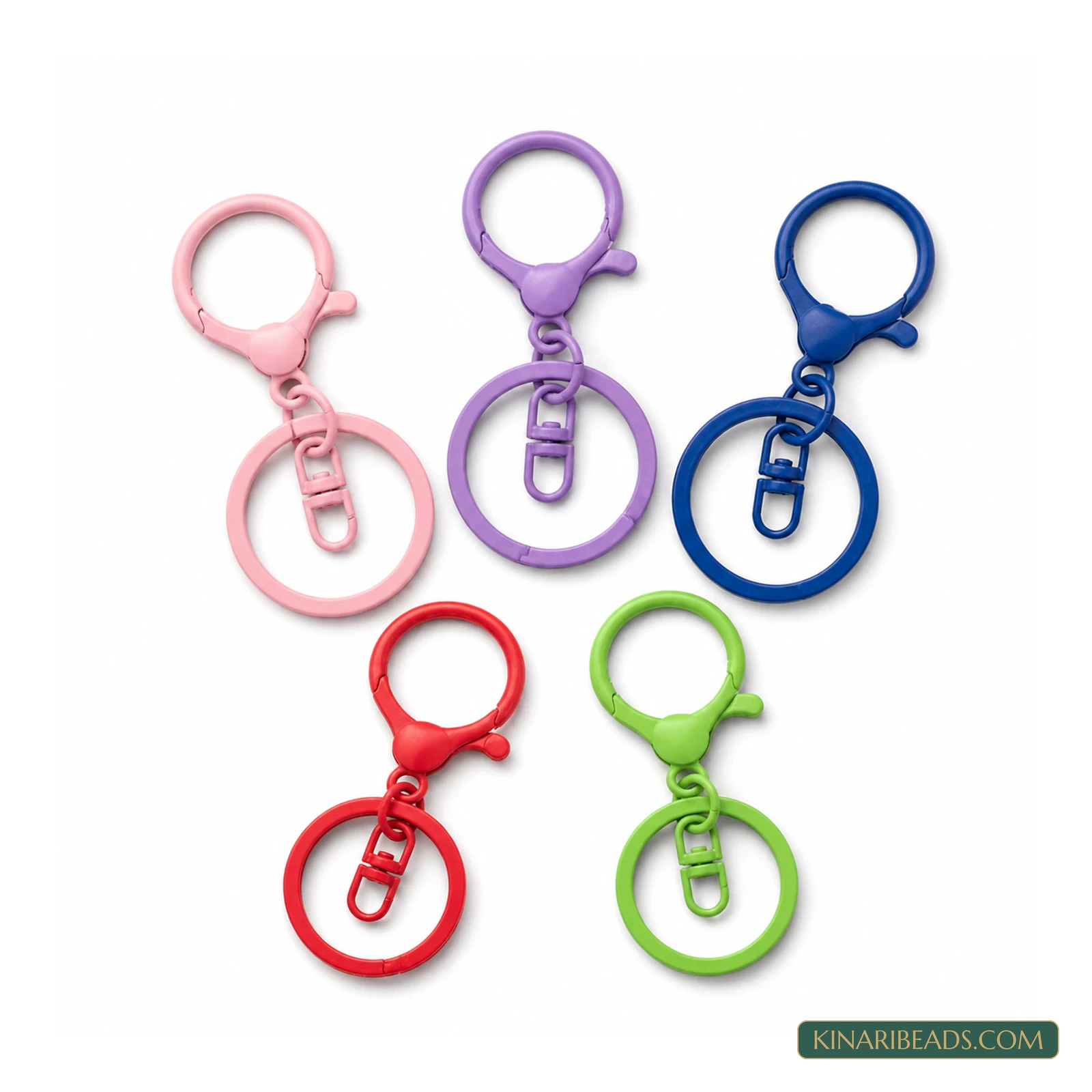 MultiColor Keychain Hooks with Split Rings – 5 Pcs