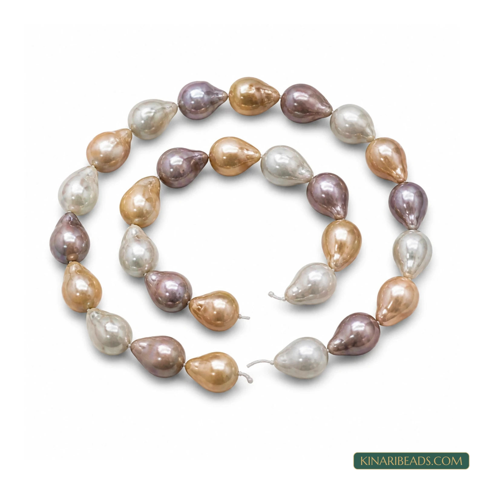 Multicolour Drop Baroque Pearl Beads – 17x13mm, 1 String