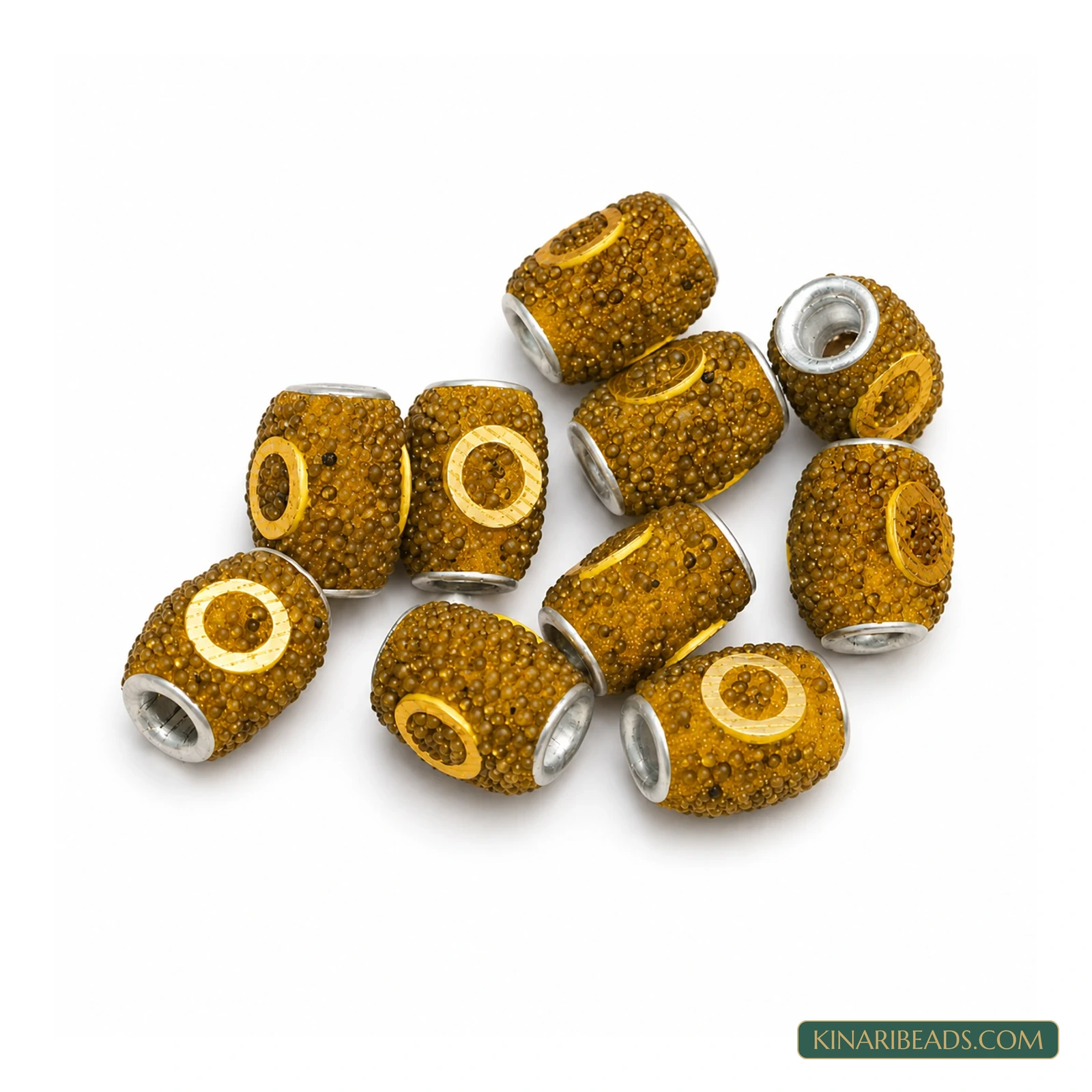 Mustard Ring Oval Lac Beads 15x12mm – 10 Pcs