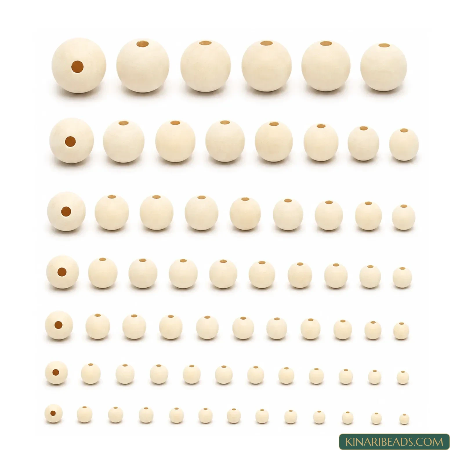 Natural Round Wooden Beads for Macrame & Crafts - 100g product image