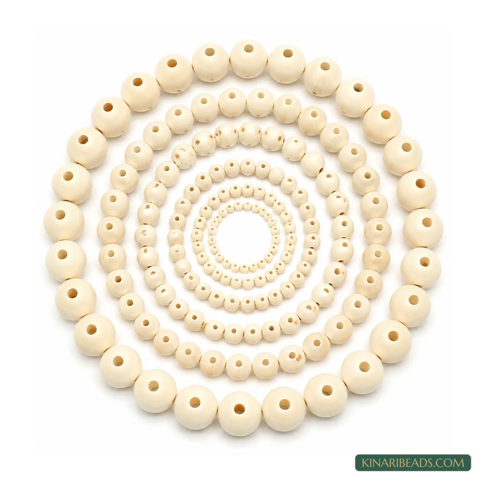 Natural Round Wooden Beads for Macrame & Crafts - 100g product image