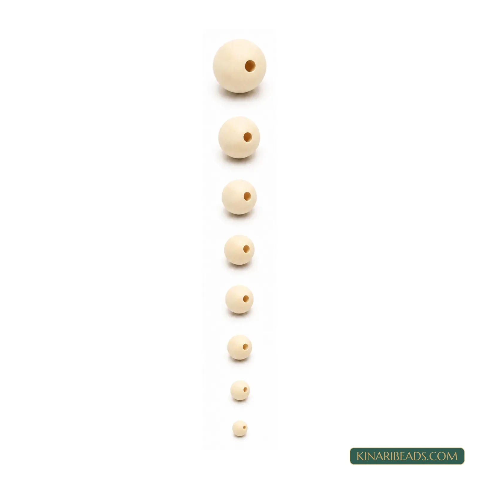 Natural Round Wooden Beads for Macrame & Crafts - 100g product image