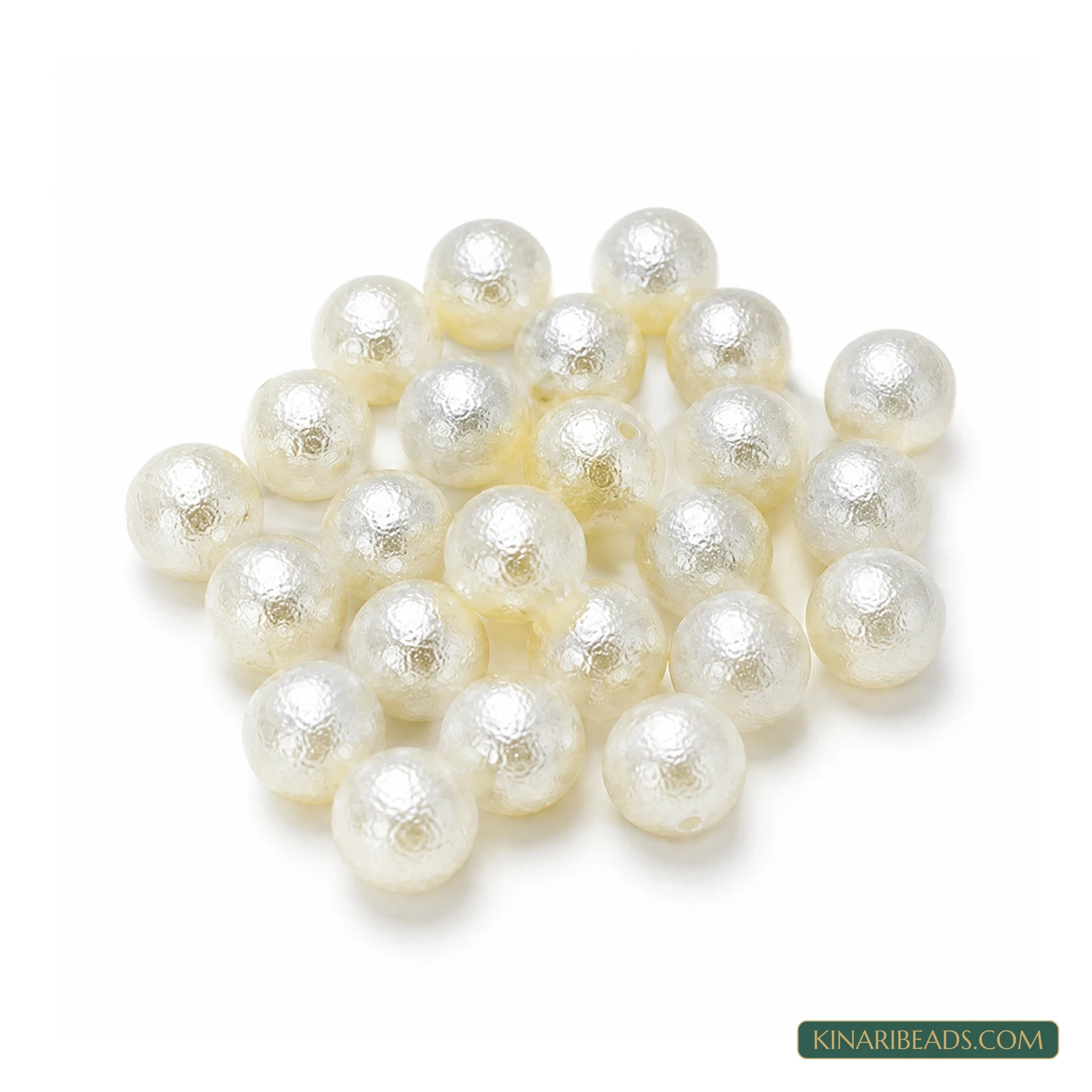 Off White Round Acrylic Pearl Beads – 6mm, 50 Pcs