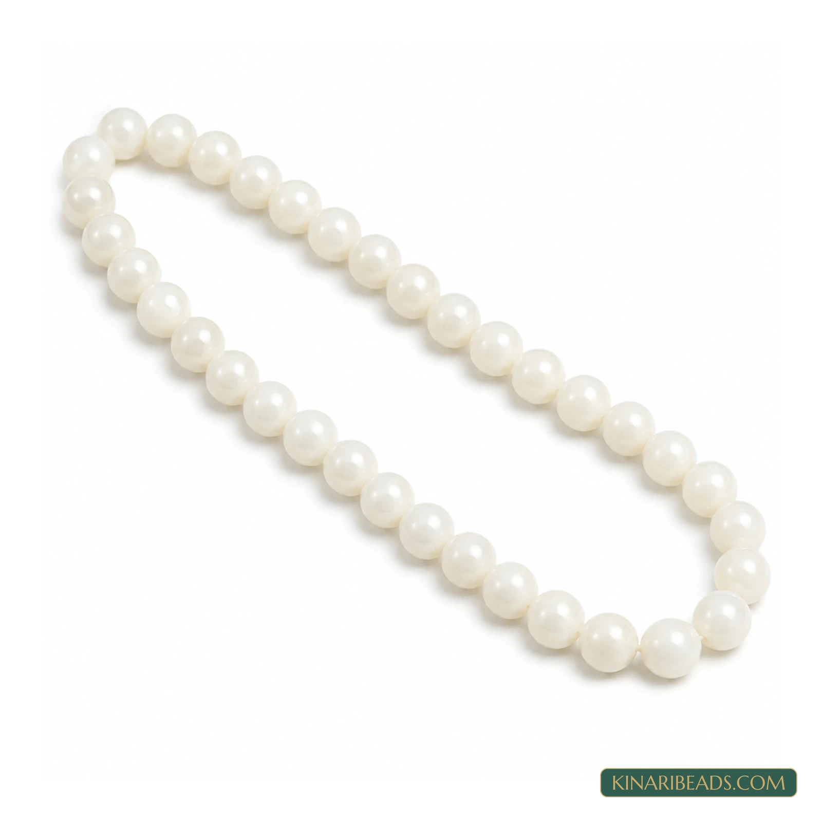 Off White Round Mother of Pearl Shell Beads – 6mm, 1 String