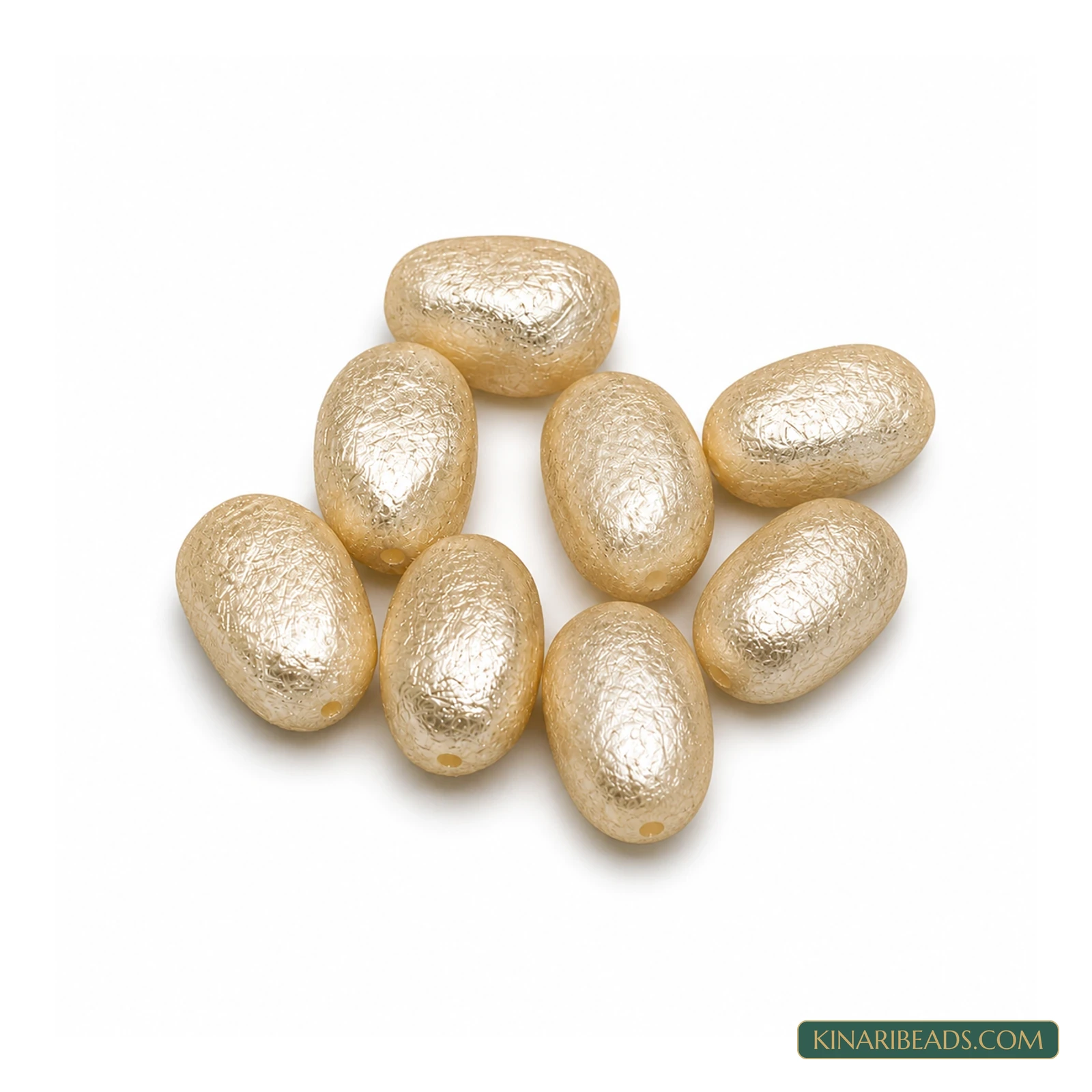 Off White Tumble Acrylic Pearl Beads – 20x12mm, 10 Pcs
