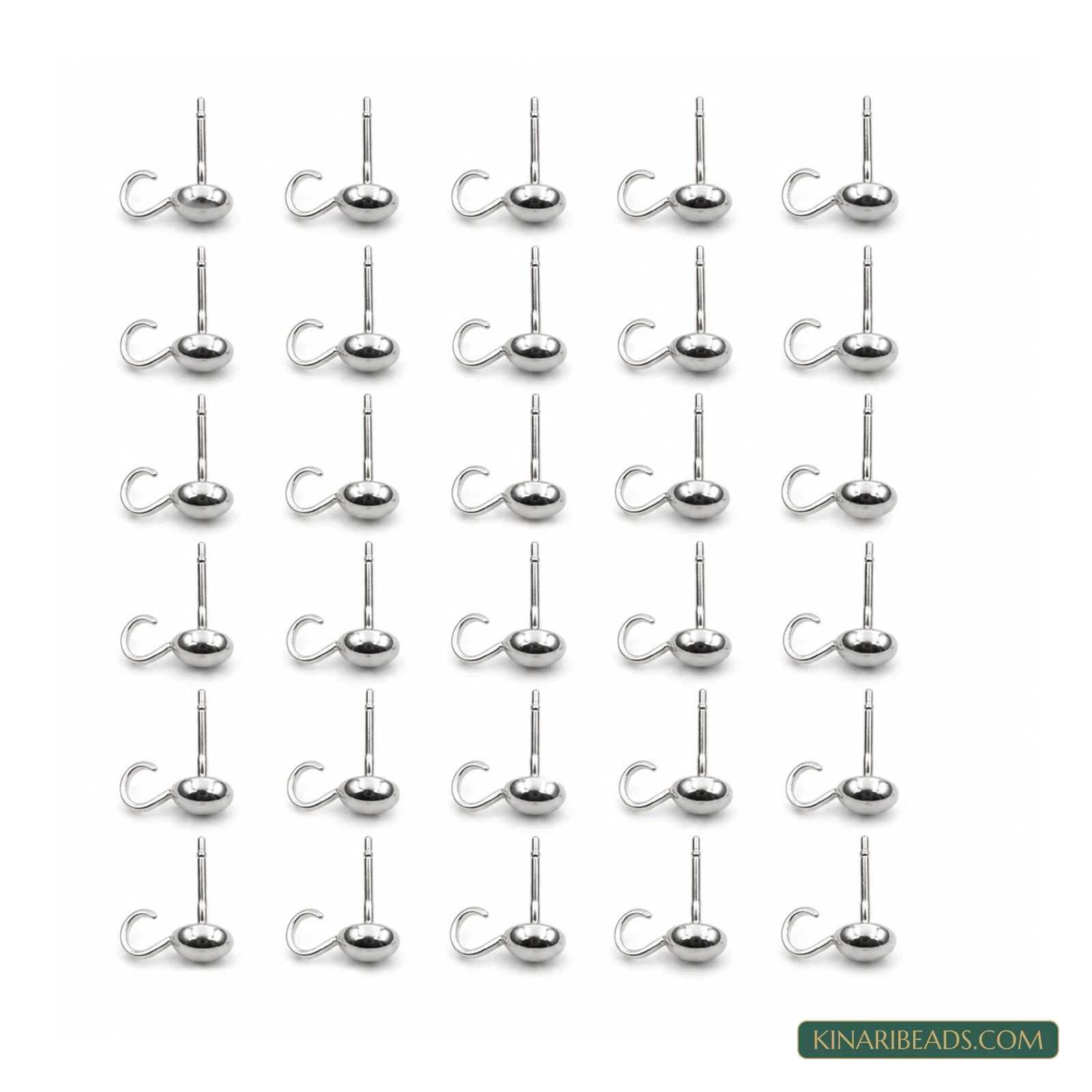 Open-Loop Ear Stud Findings – 8x10mm, 40 Pack