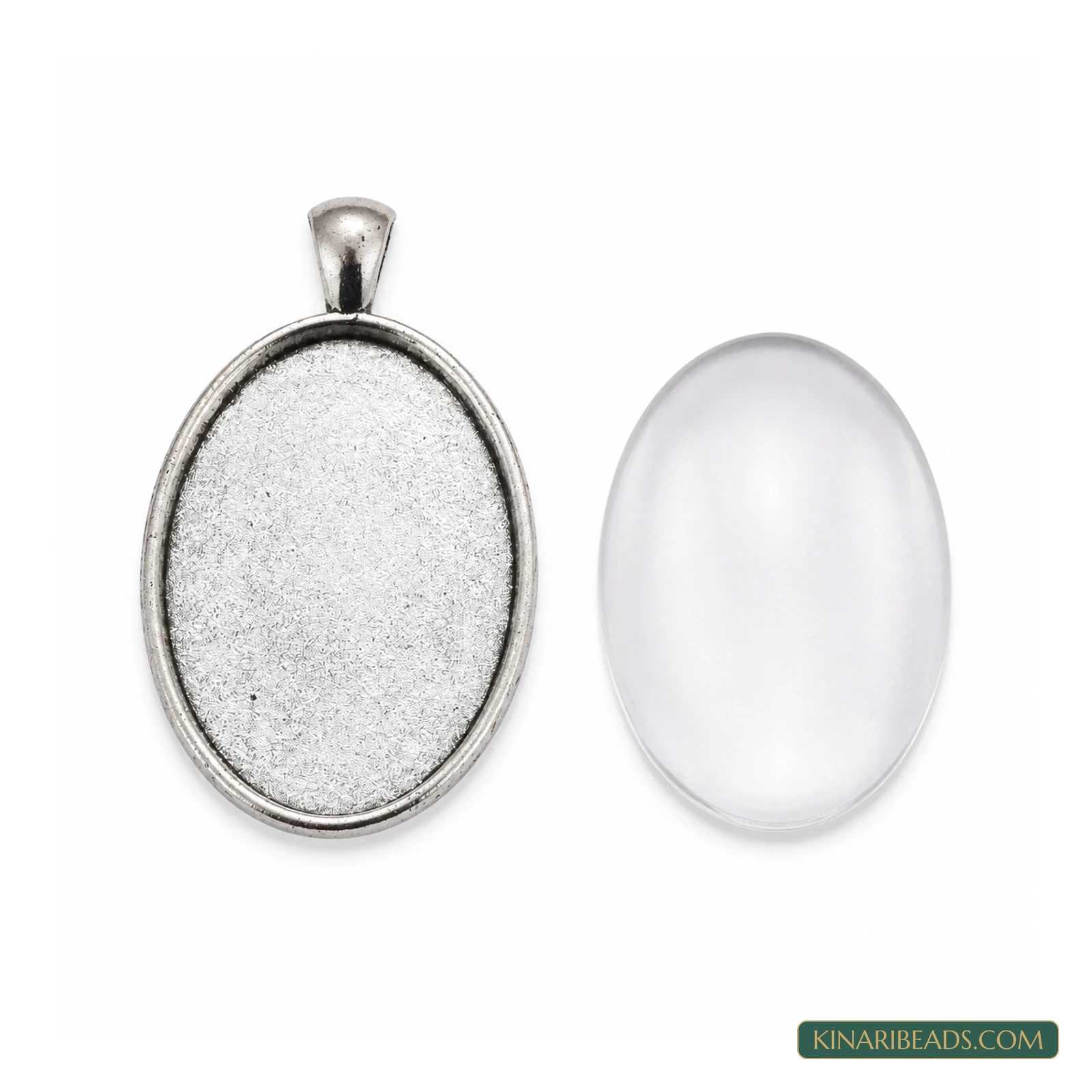 Oval Glass Pendant Necklace Kits with Cotton Cords – Multicolour product image