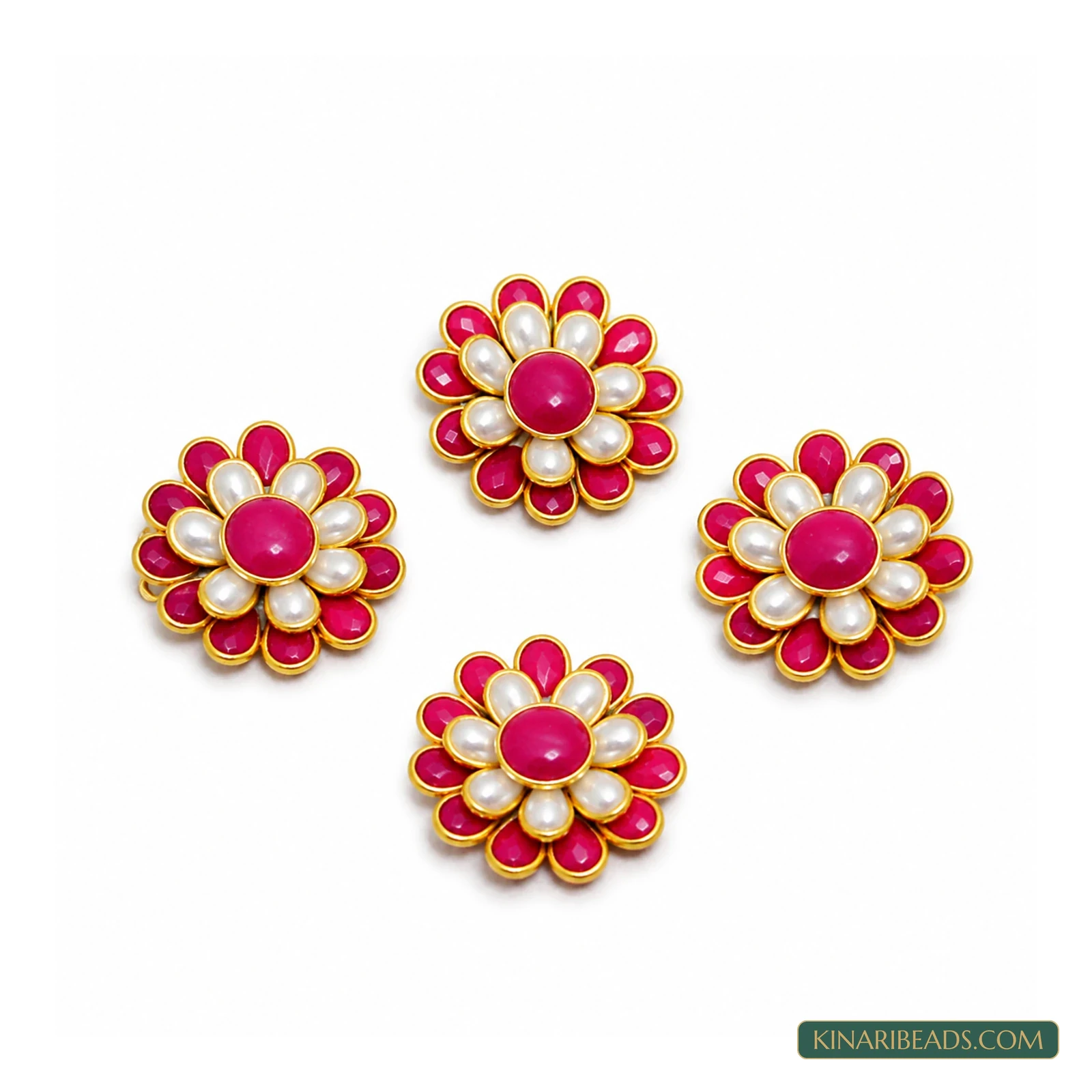 Pacchi Beaded Rakhi and Earring Connectors – 5 Pack - Hot Pink colour
