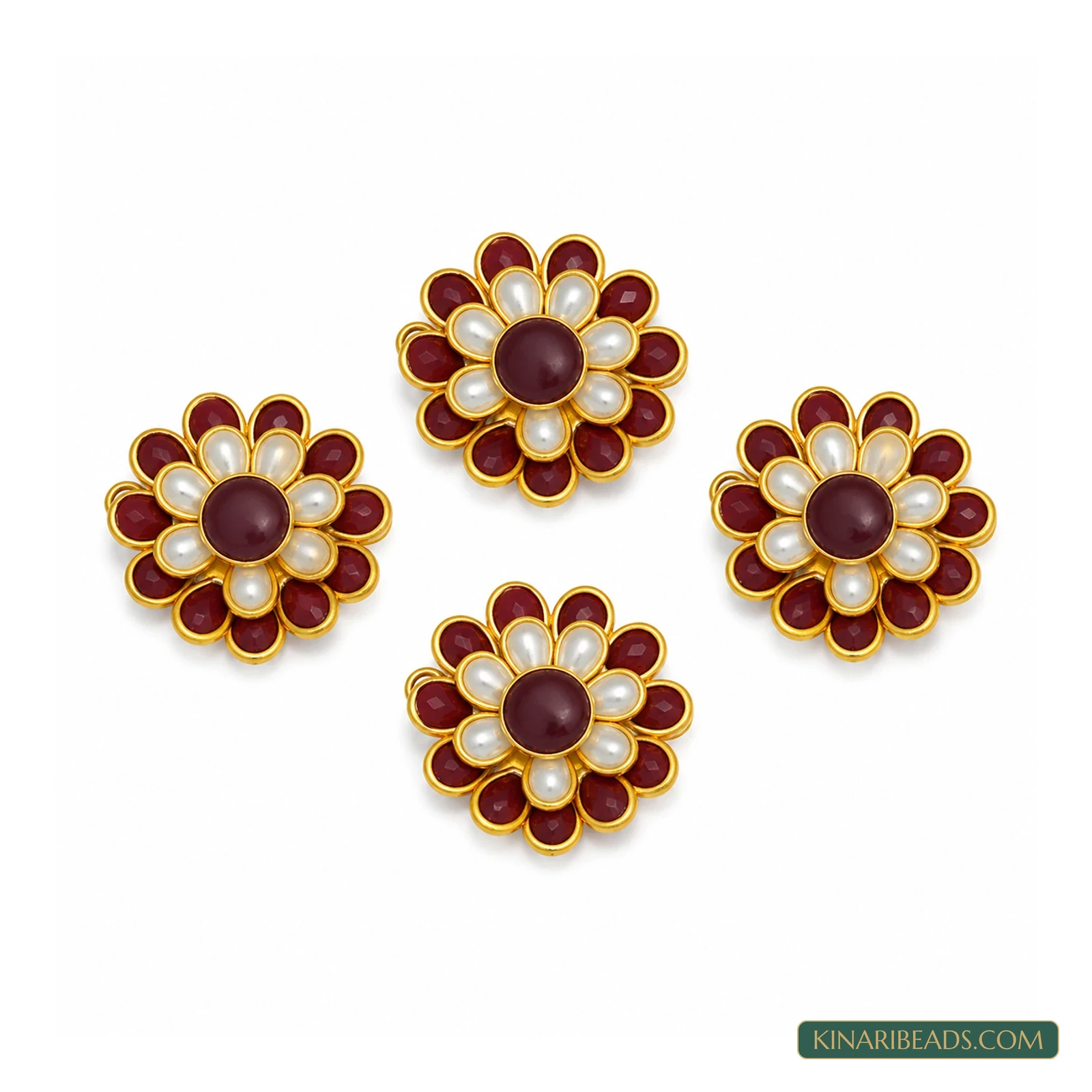 Pacchi Beaded Rakhi and Earring Connectors – 5 Pack - Maroon colour
