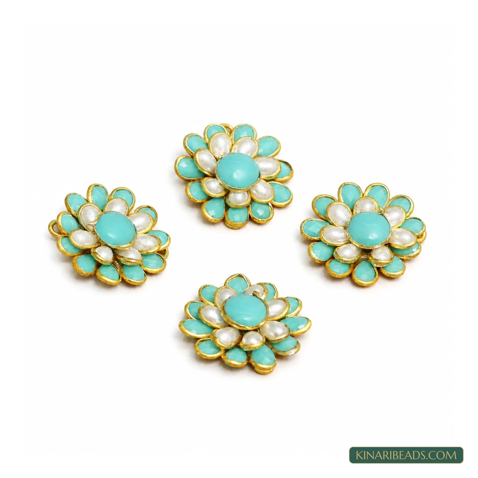 Pacchi Beaded Rakhi and Earring Connectors – 5 Pack - Sky Blue colour