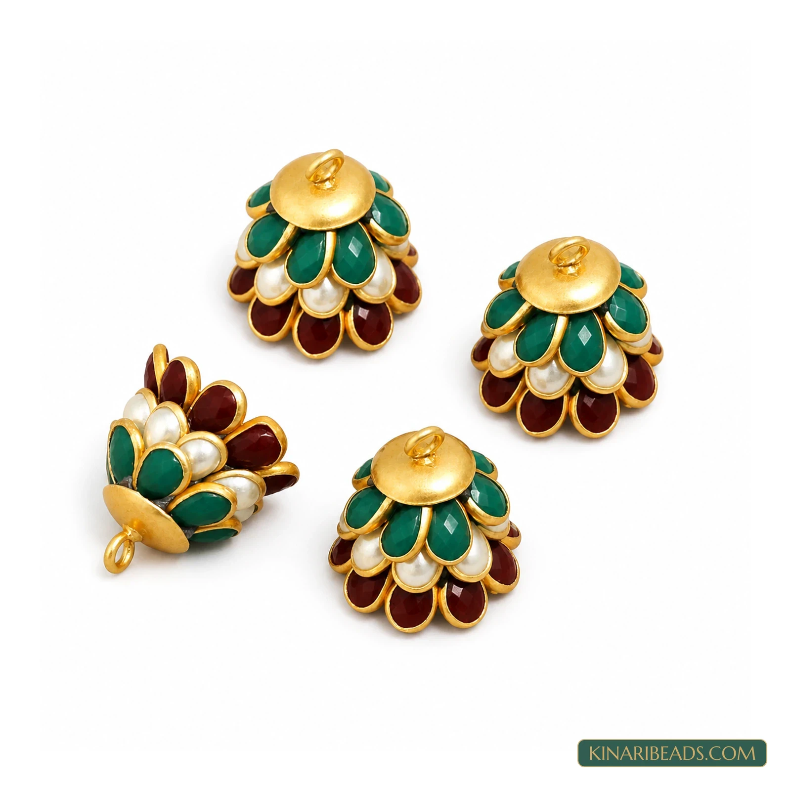 Pacchi Jhumka Earring Components – 14x17mm, 2 Pairs - MultiColor colour