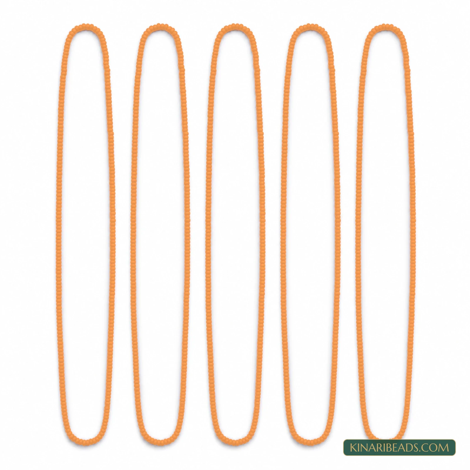 Pack of 5 Preciosa 11/0 Opaque Seed Bead Strings - Light Orange colour