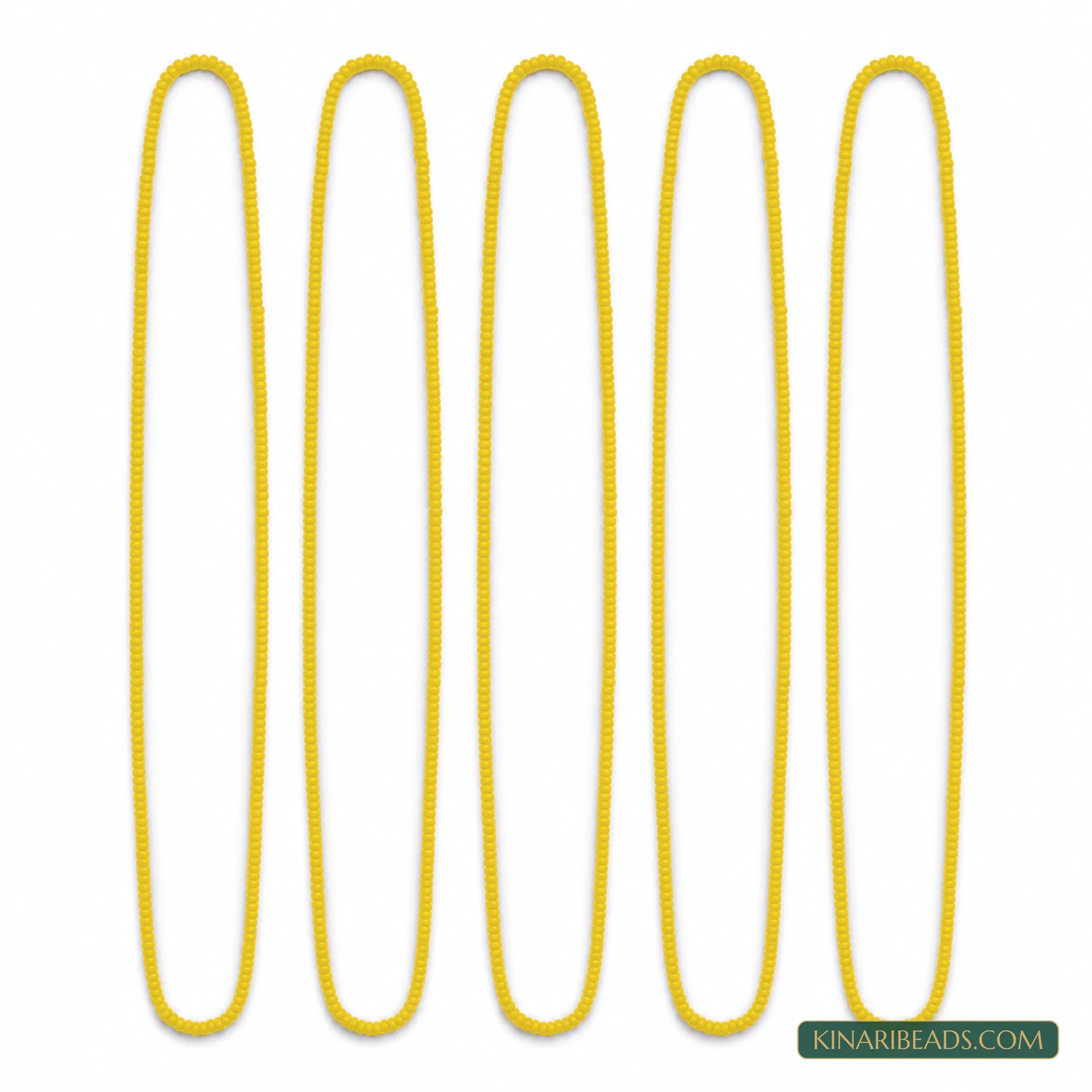 Pack of 5 Preciosa 11/0 Transparent Seed Bead Strings - Yellow colour