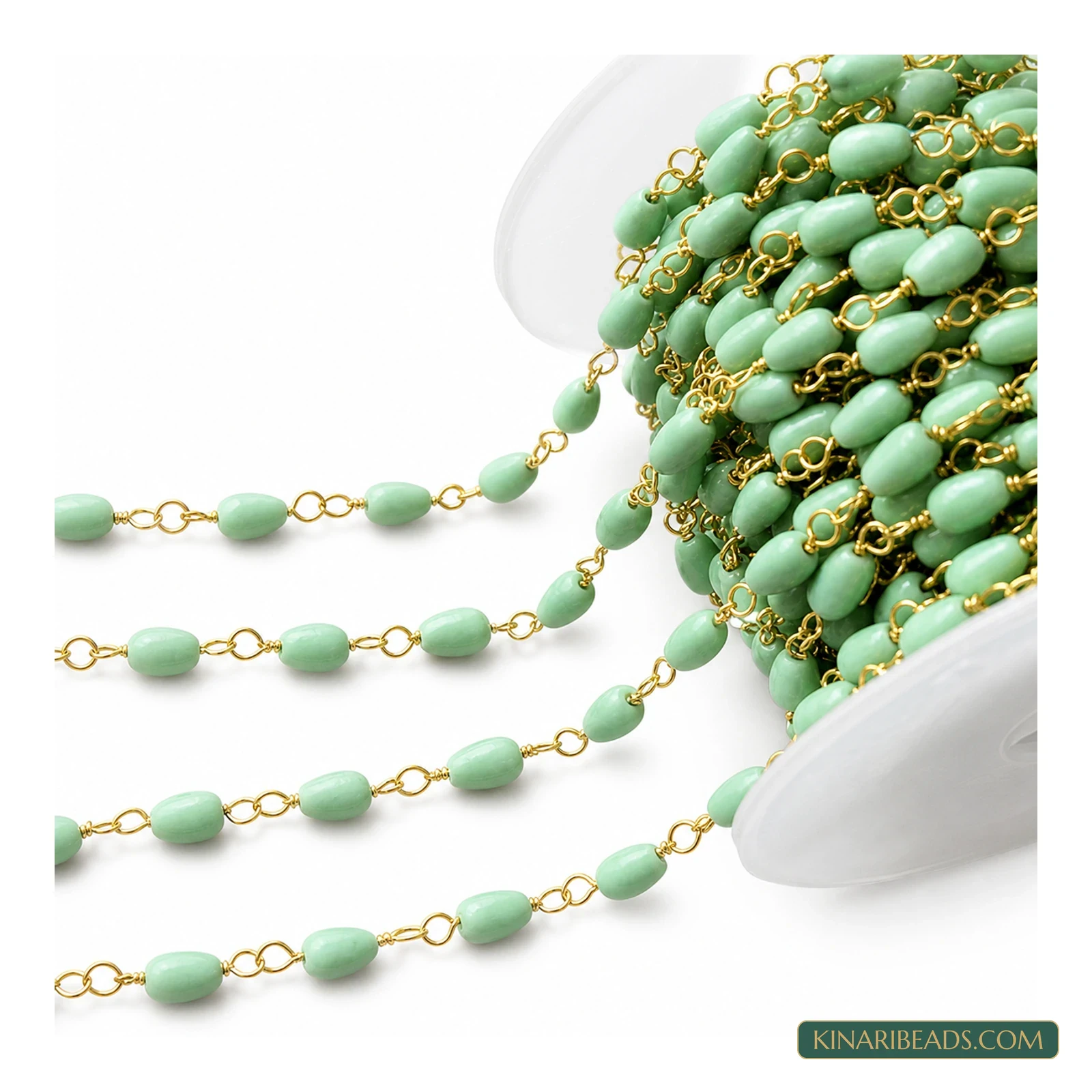 Parrot Green Glass Beaded Chain – Style 1