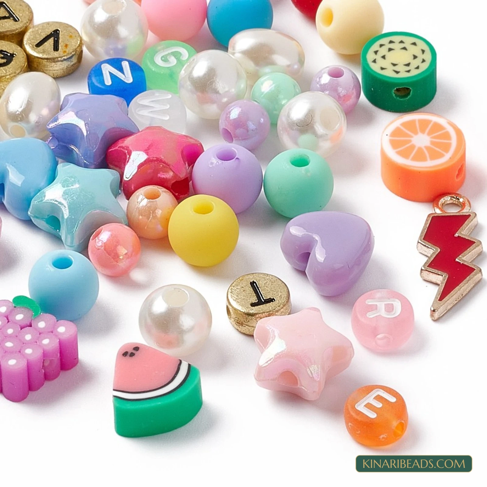 Pearl, Heart, Star, Letter & Fruit Beads Jewellery Making Kit product image