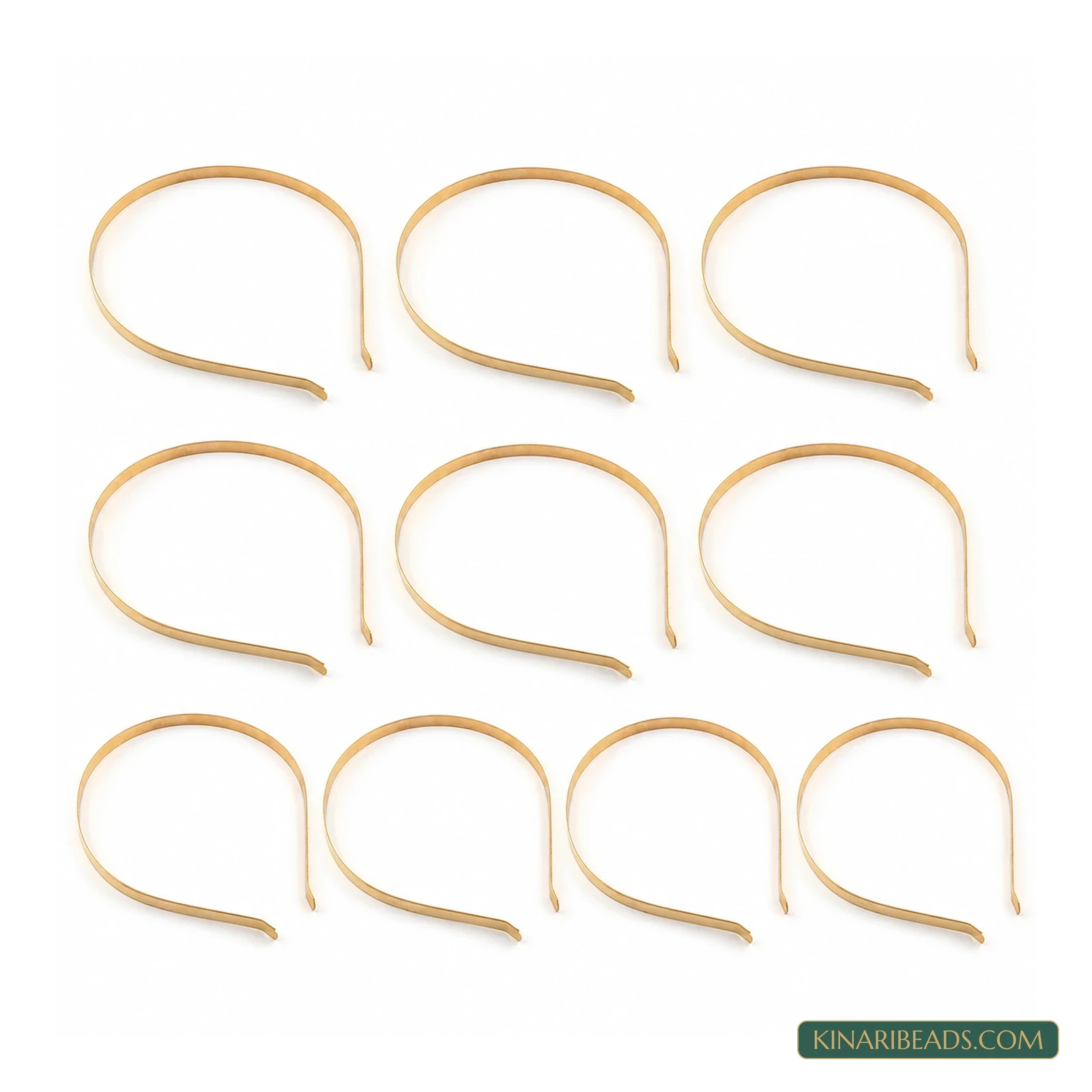 Plain Metal Hairband Bases – 15 Inch, 10 Pack