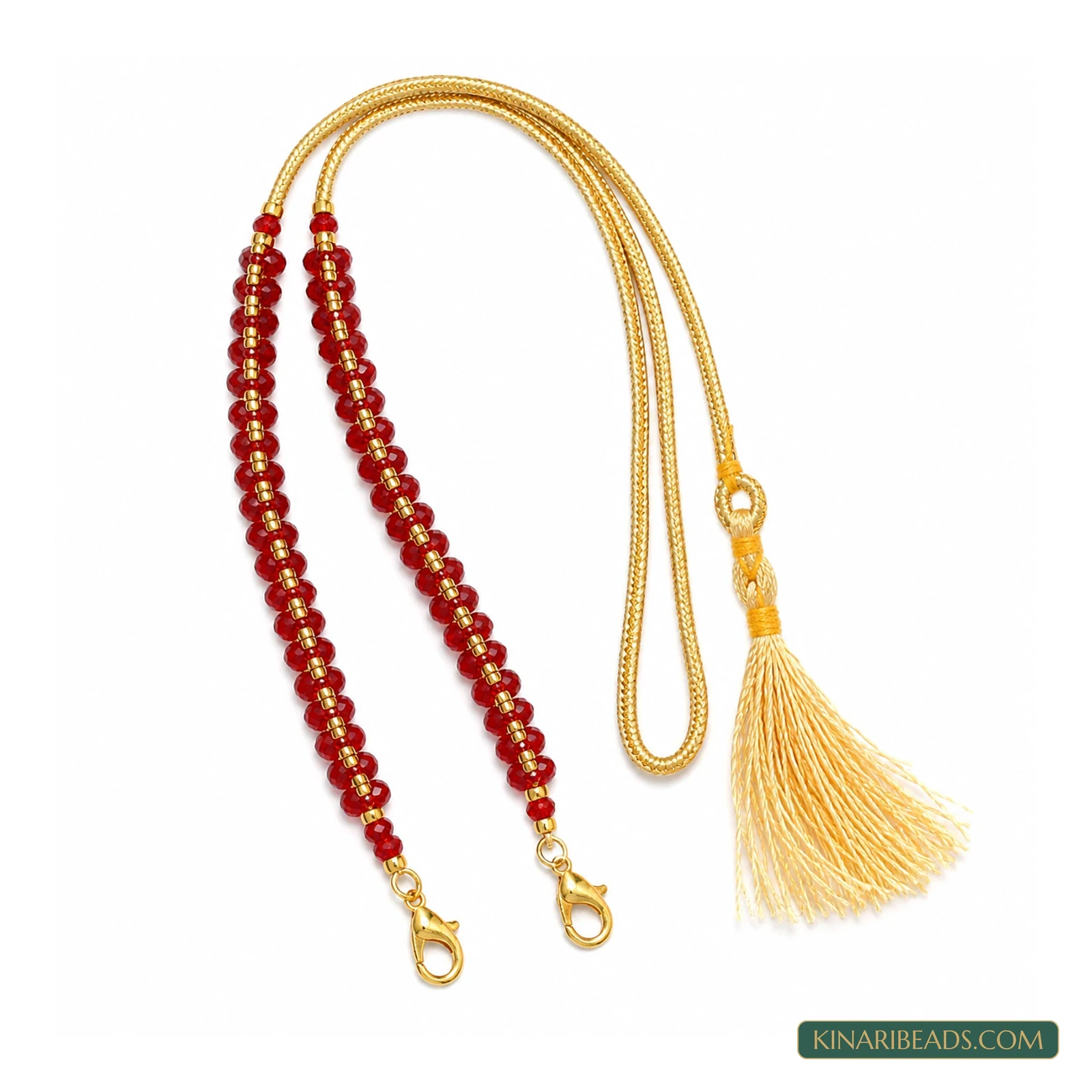 Red Crystal Beaded Pendant Cord