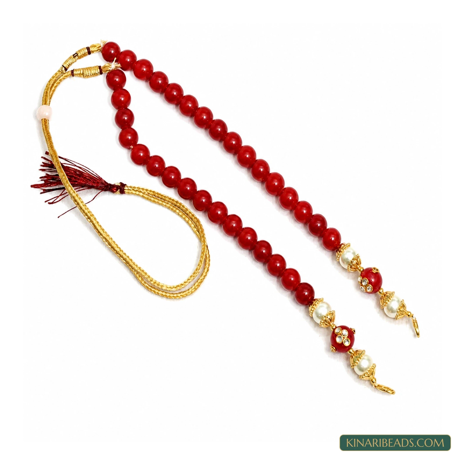 Red Glass Beaded Pendant Dori