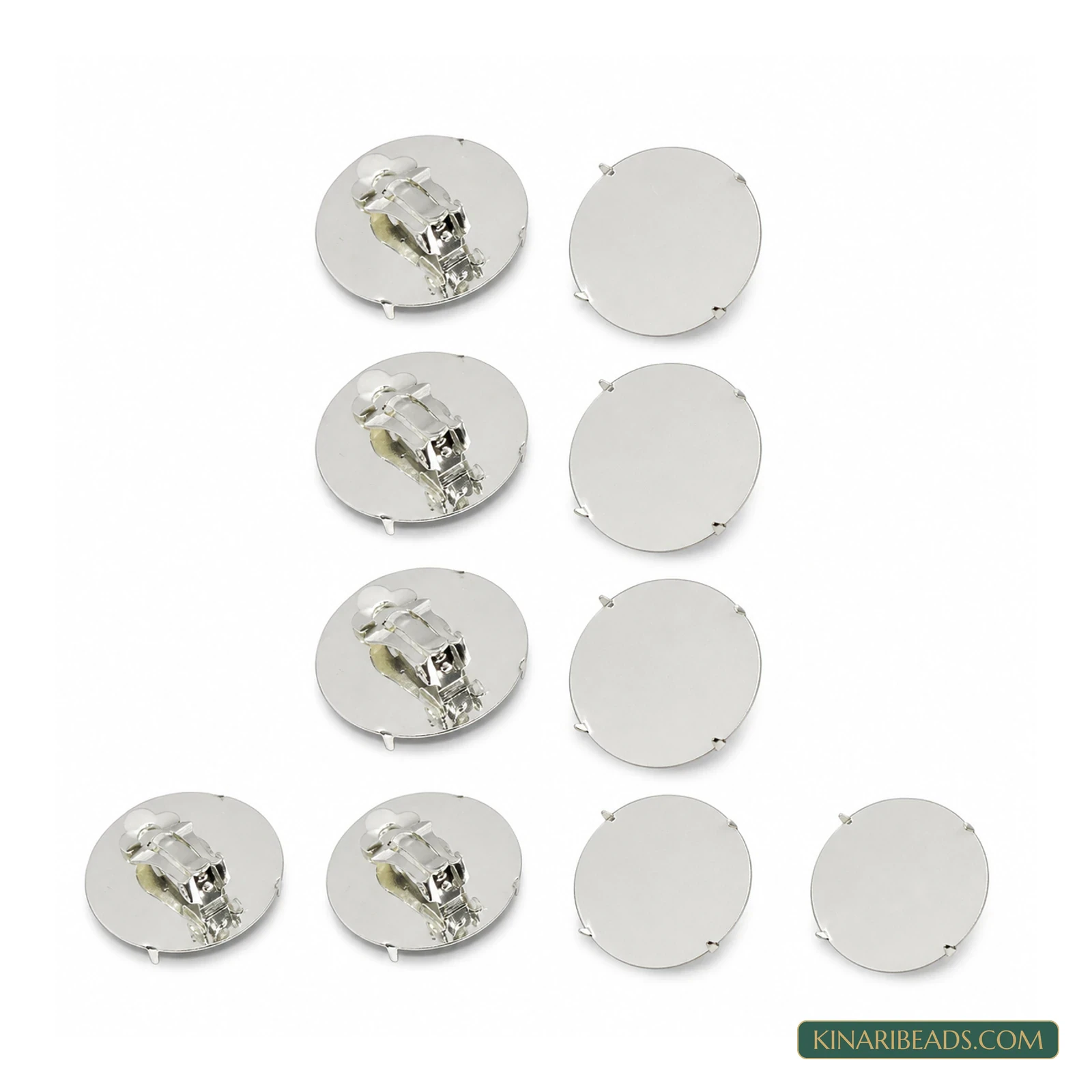 Round Flat Pad Clip-On Earring Bases – 10 Pack product image