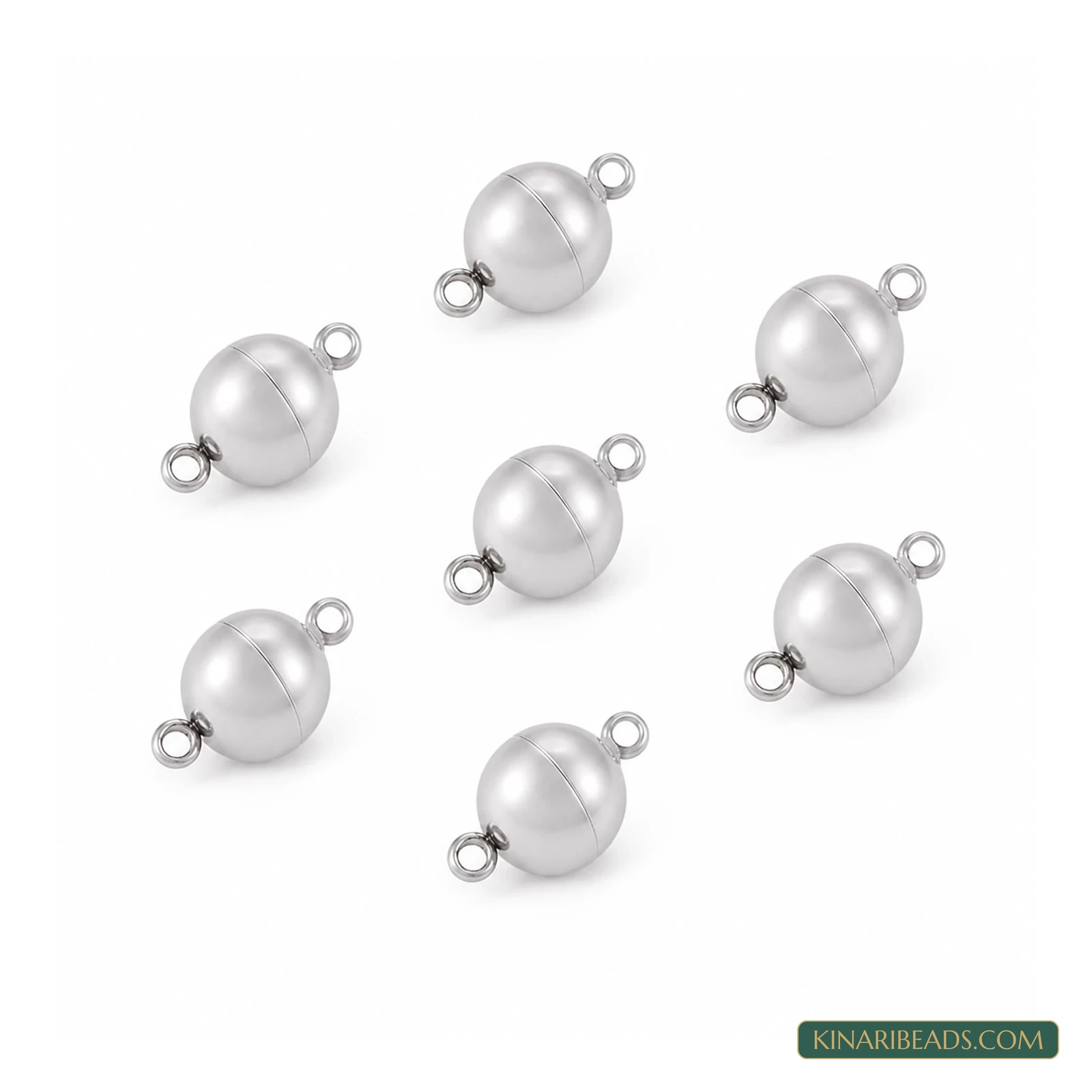 Round Magnetic Jewellery Clasp Connectors – 1 Pack - Silver colour