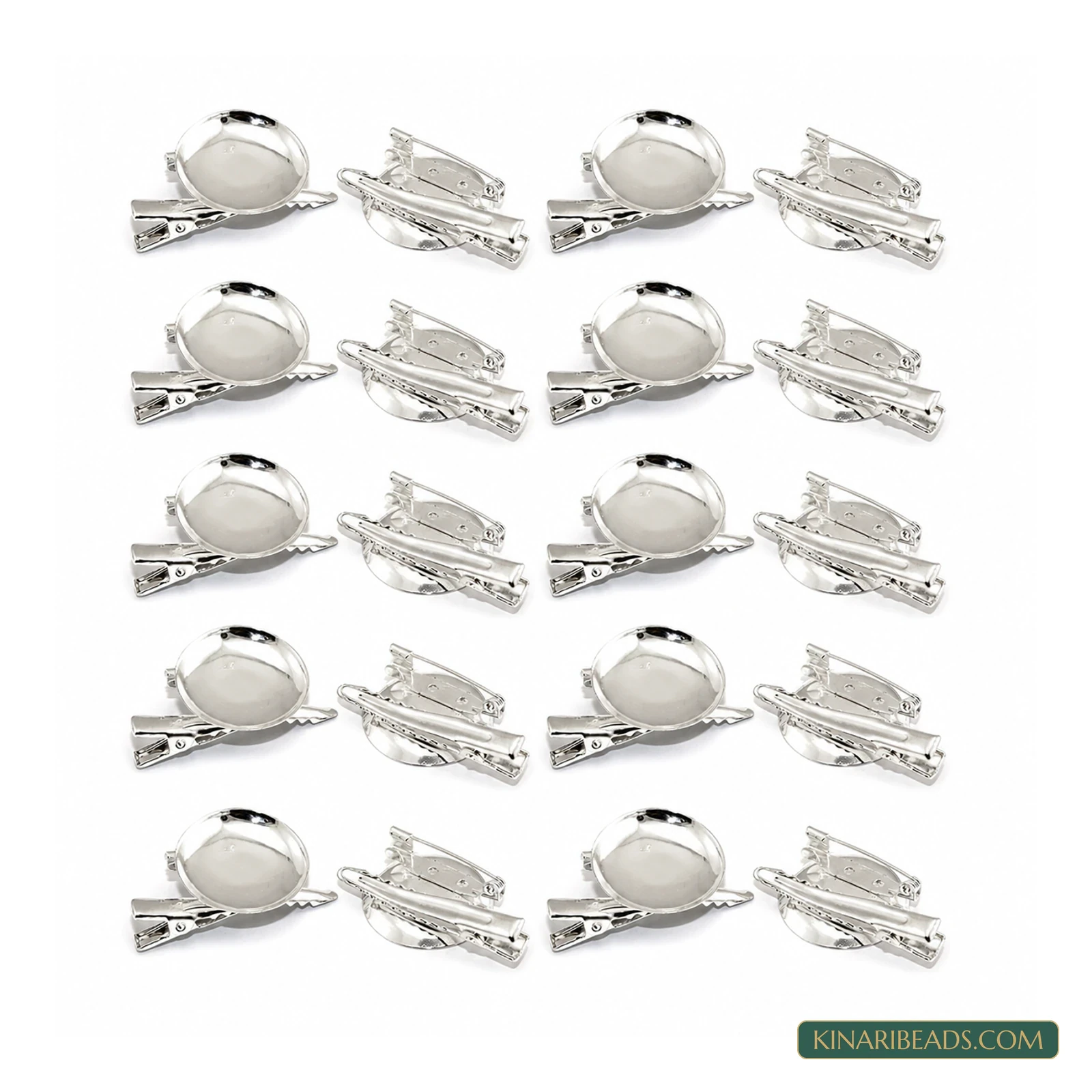 Round Tray Alligator Clip with Brooch Pin – 20 Pack product image
