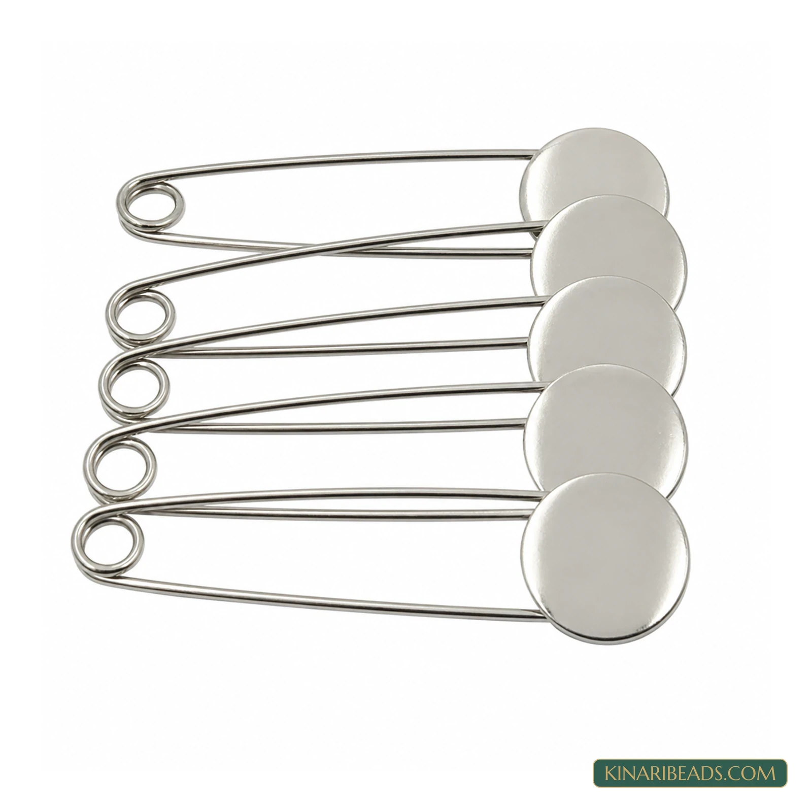 Round Tray Safety Brooch Pins – 8cm, 20 Pack