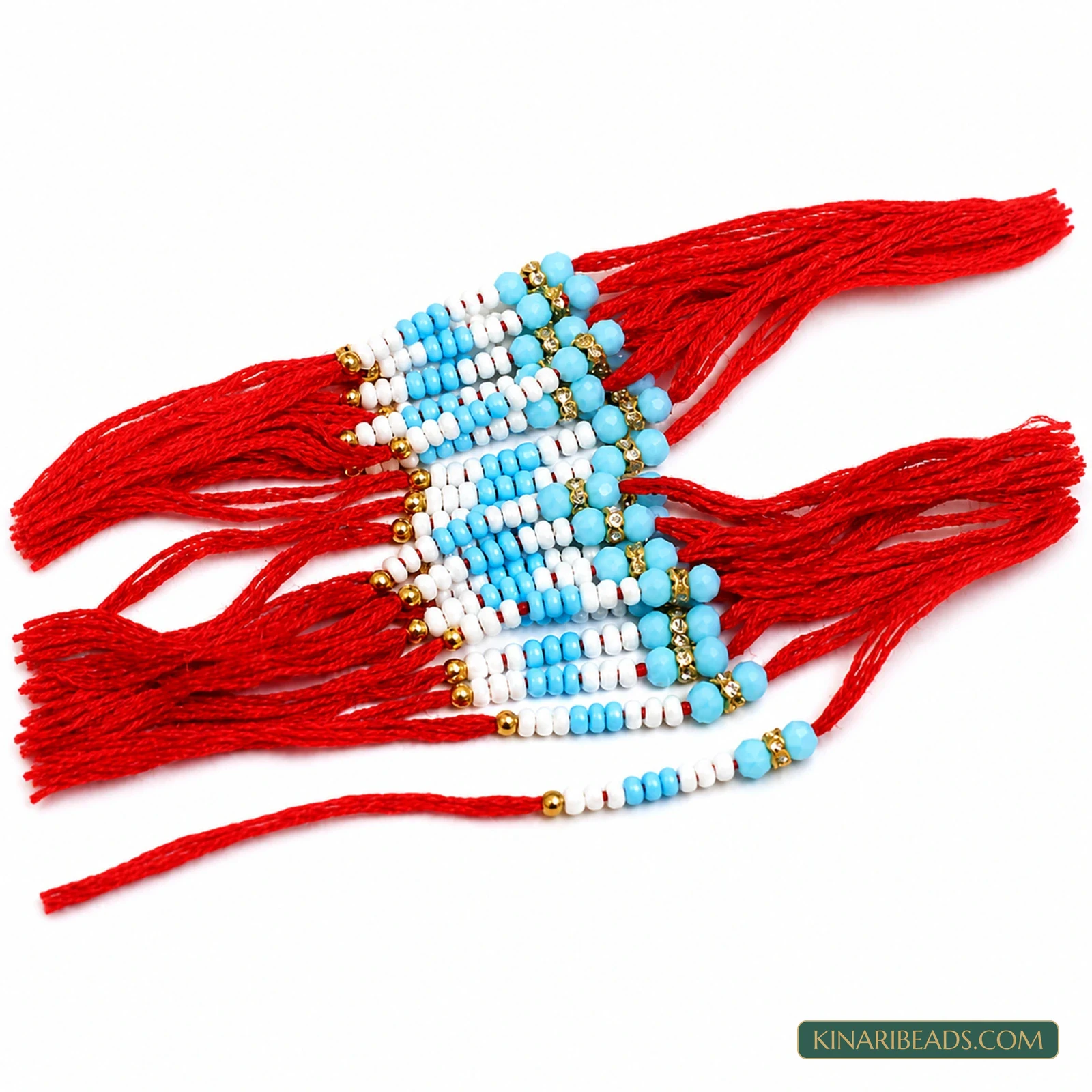 Seed Bead Rhinestone Decorative Thread – 24 Piece Pack - Sky Blue colour