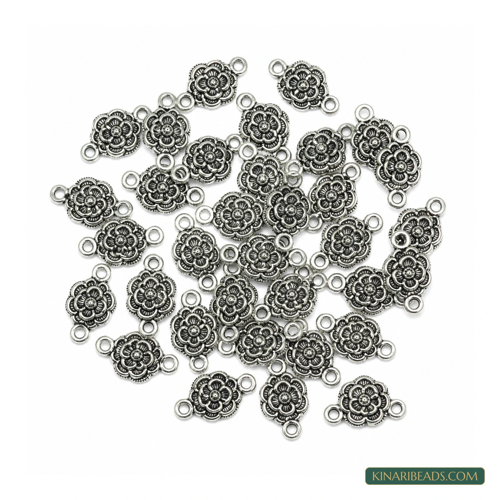Silver German Silver Flower Links – 20x12mm product image