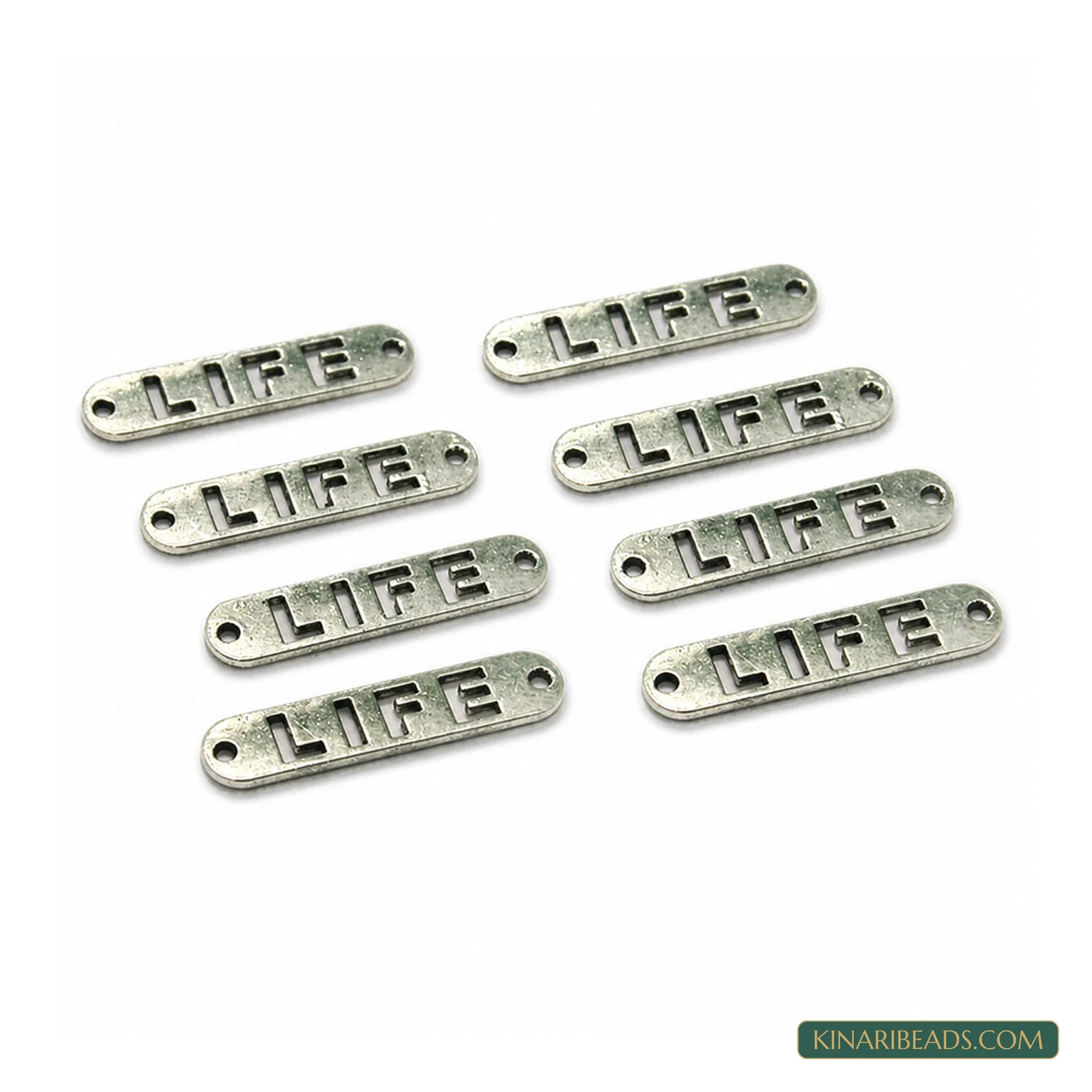 Silver German Silver LIFE Word Links – 31x6mm