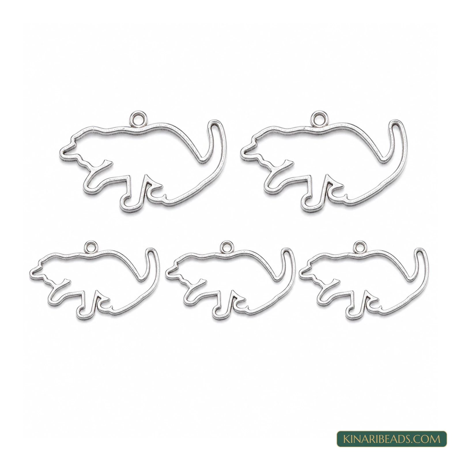 Silver Open Back UV Resin Bezel Frames – 24.5x41.5mm